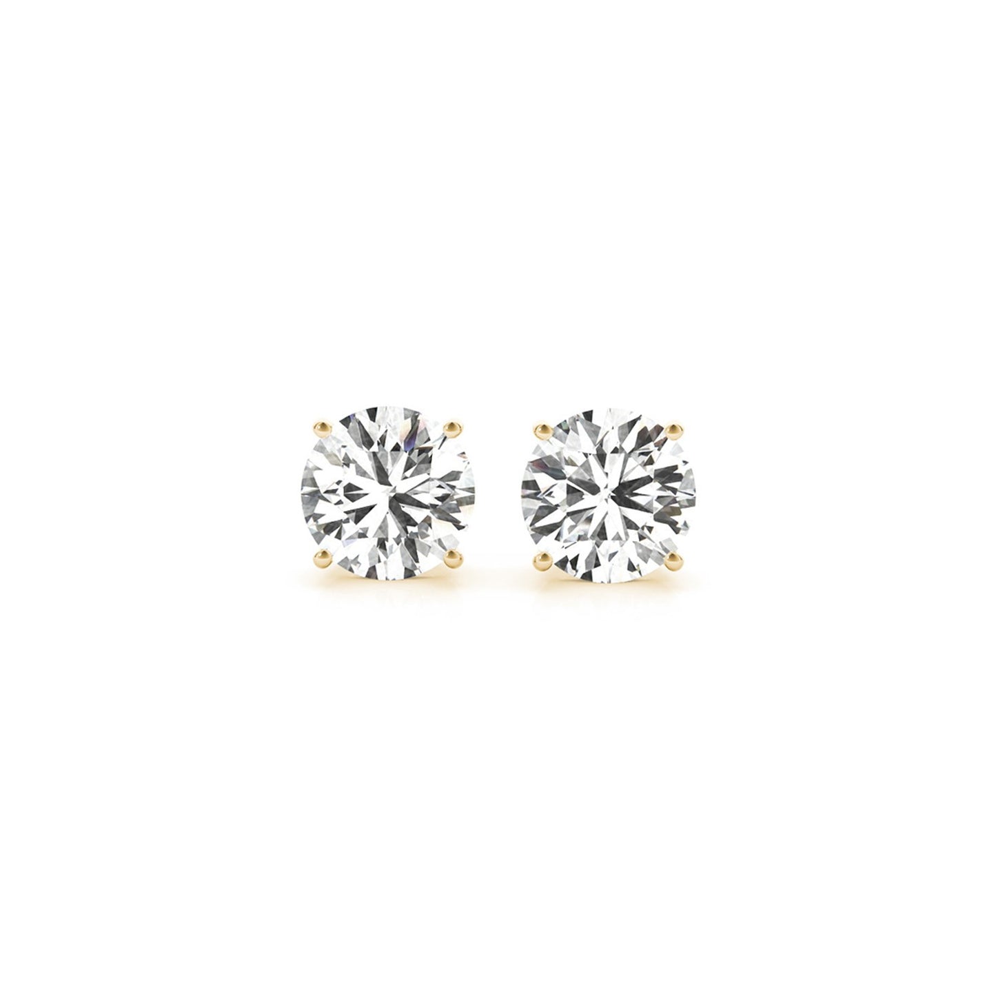 2 cttw Certified IGI Lab Grown Round Diamond Stud Earrings 14k Yellow Gold (G/VS2)