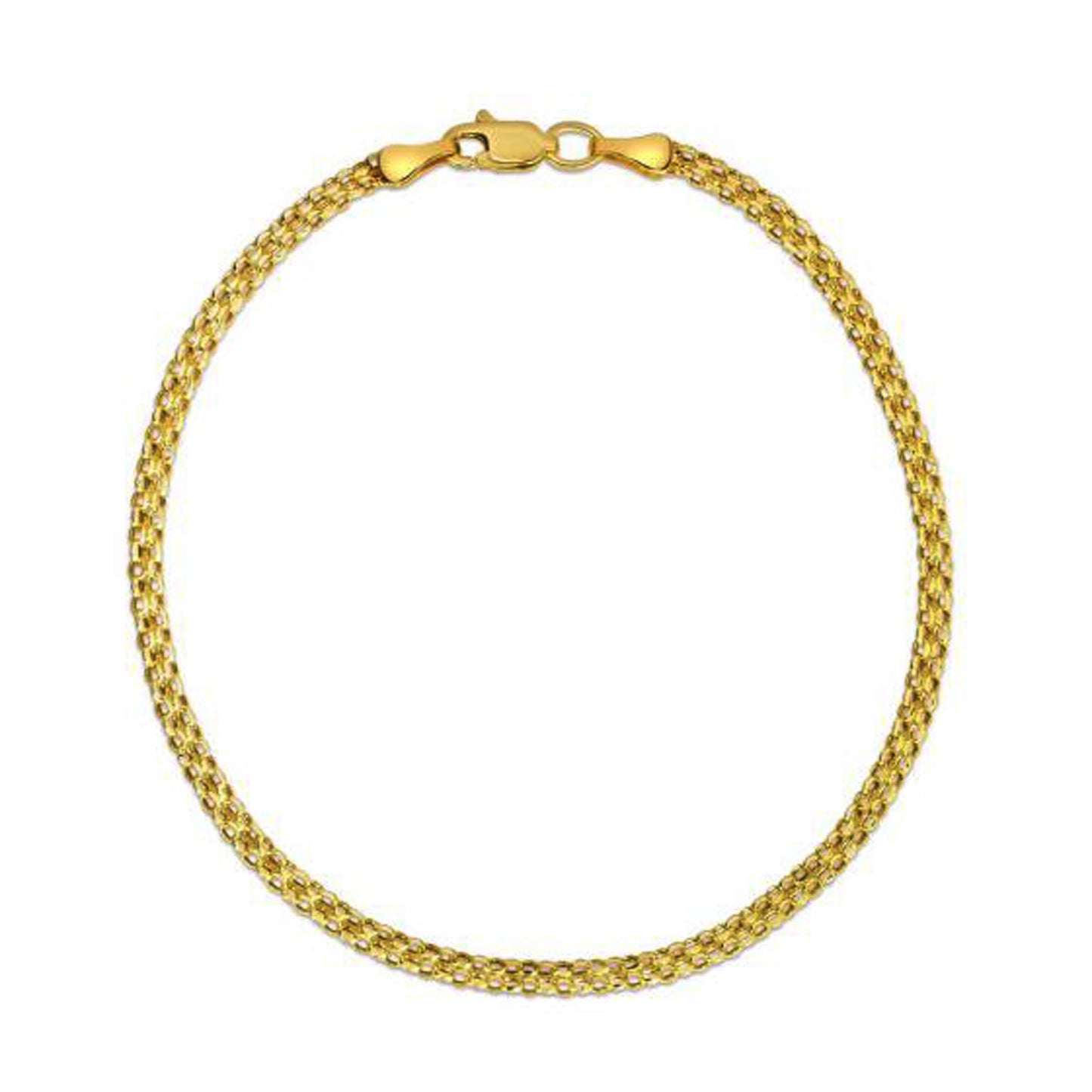 2.5mm 14k Yellow Gold Bismark Bracelet