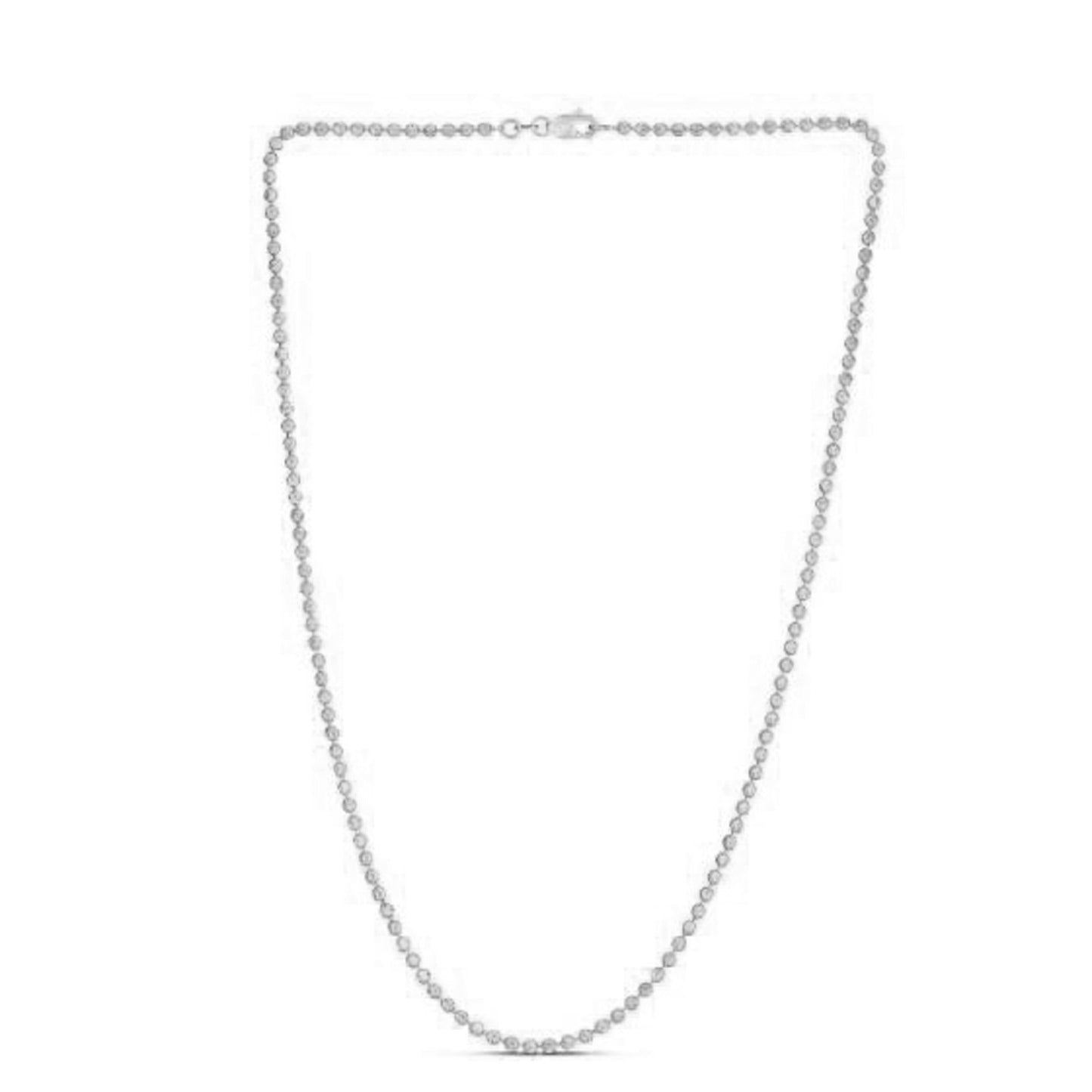 Moon Cut Bead Chain in 14k White Gold (2.5 mm)