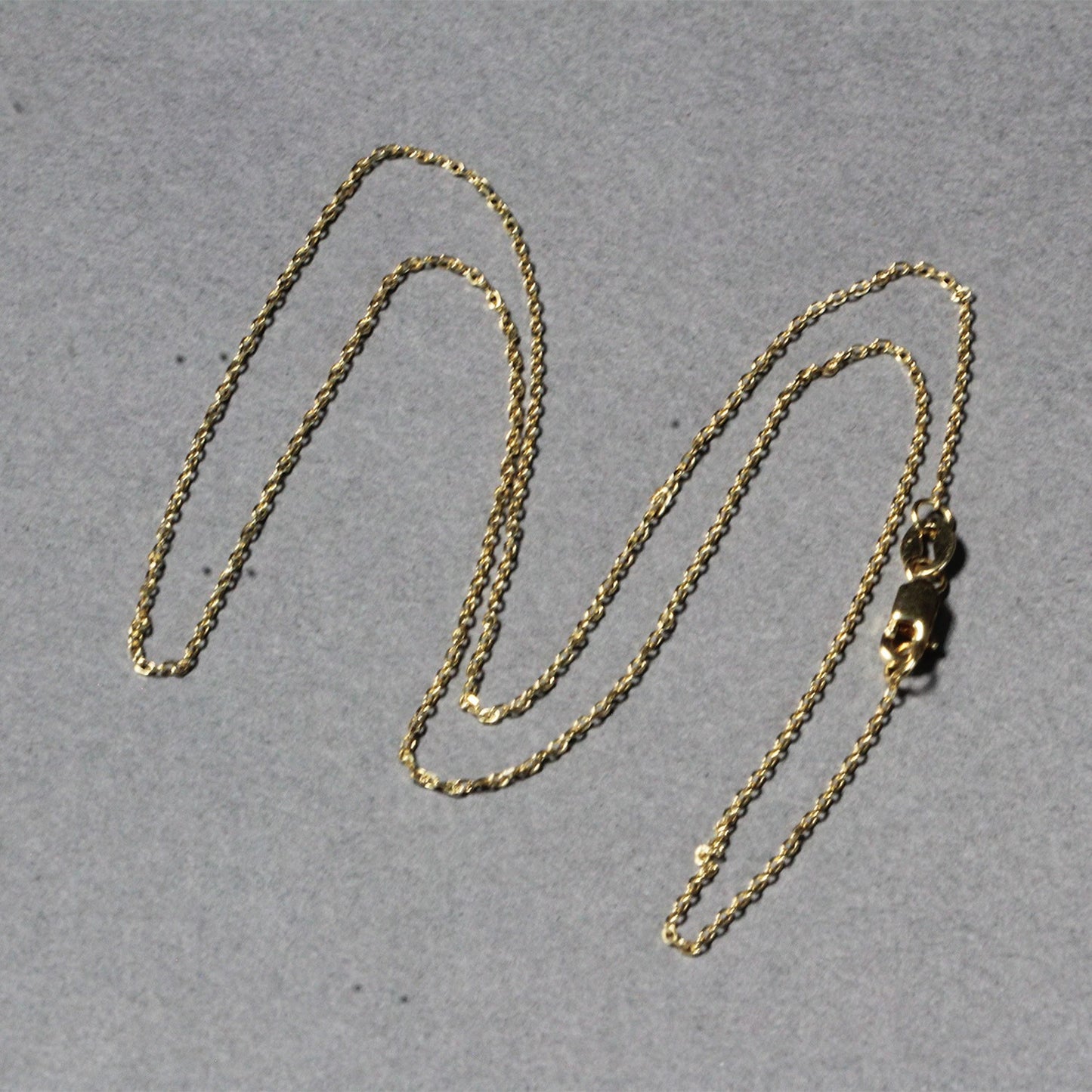 18k Yellow Gold Diamond Cut Cable Link Chain 0.8mm