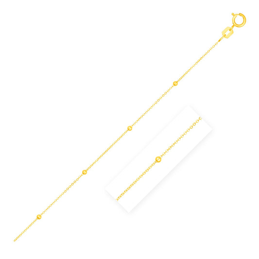 Bead Links Saturn Chain in 14k Yellow Gold (3.5mm)