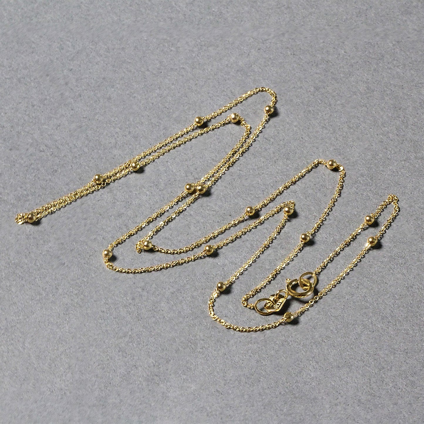 Bead Links Saturn Chain in 14k Yellow Gold (3.5mm)