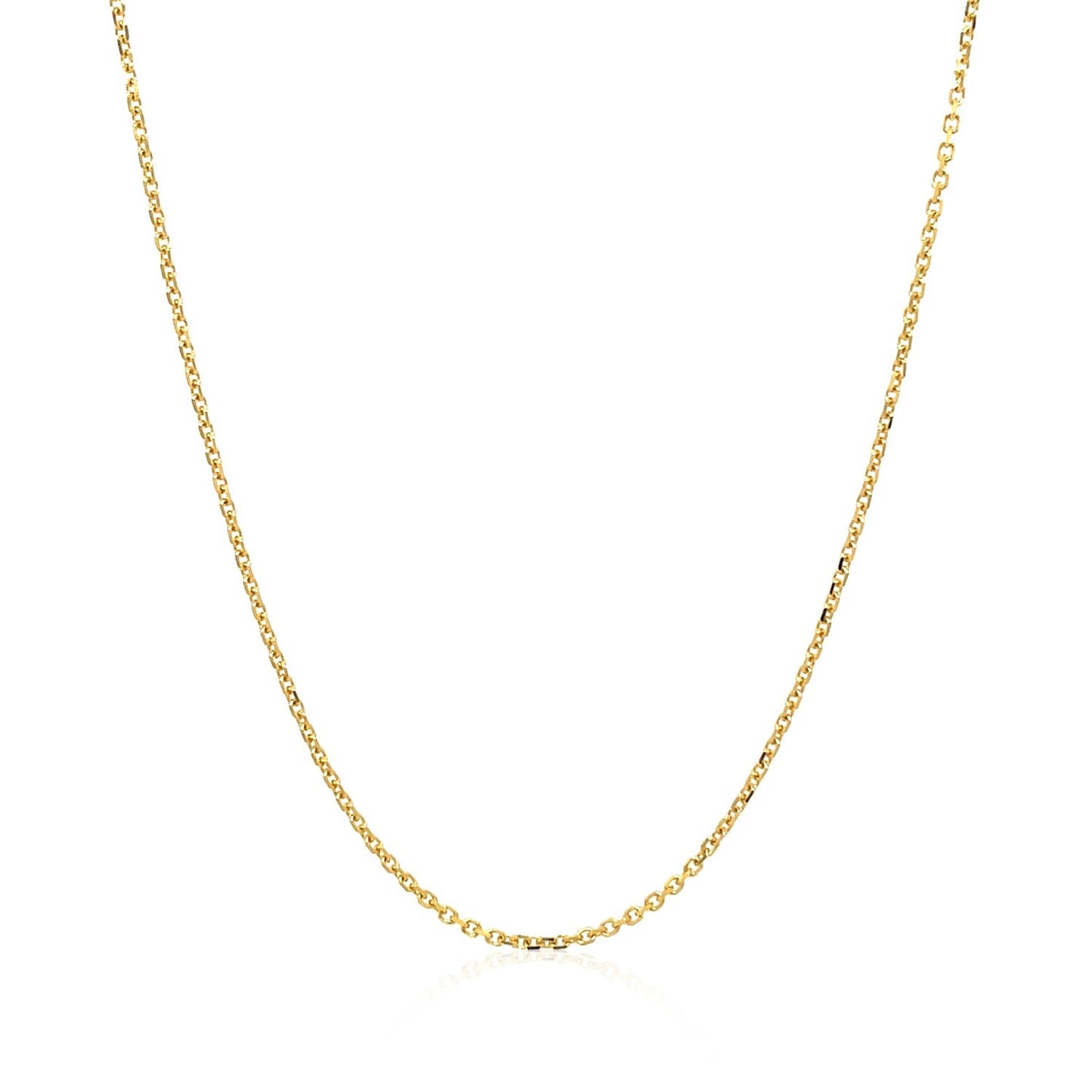 18k Yellow Gold Diamond Cut Cable Link Chain 1.1mm