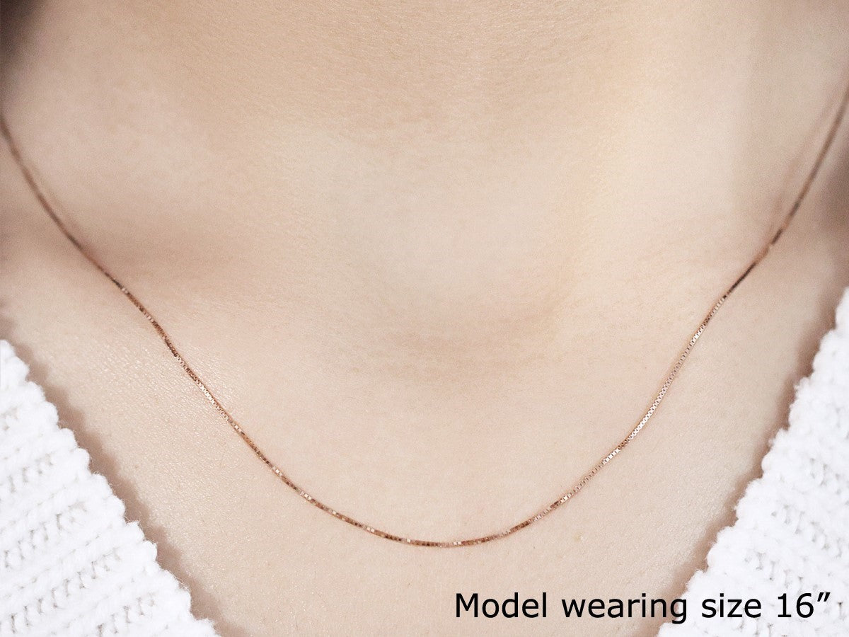 10k Rose Gold Classic Box Chain 0.45mm