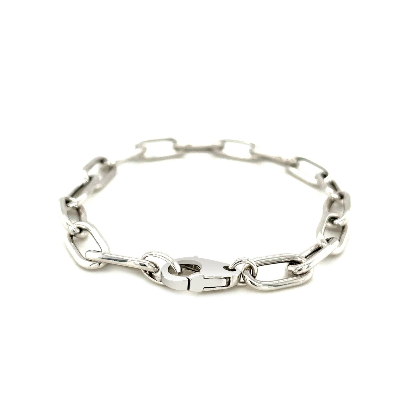 Sterling Silver Wide Paperclip Chain Bracelet