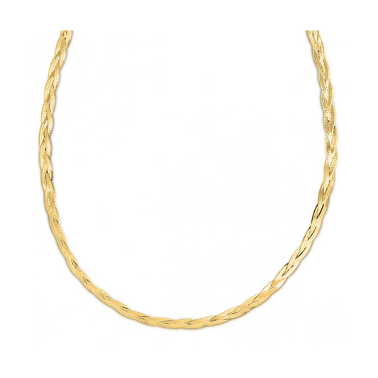 14k Yellow Gold Braided Herringbone Chain (3.2mm)