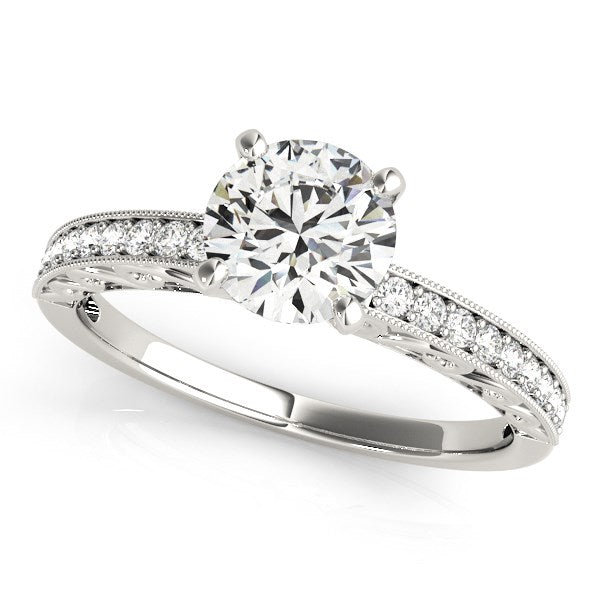 14k White Gold Antique Style Diamond Engagement Ring (1 1/8 cttw)