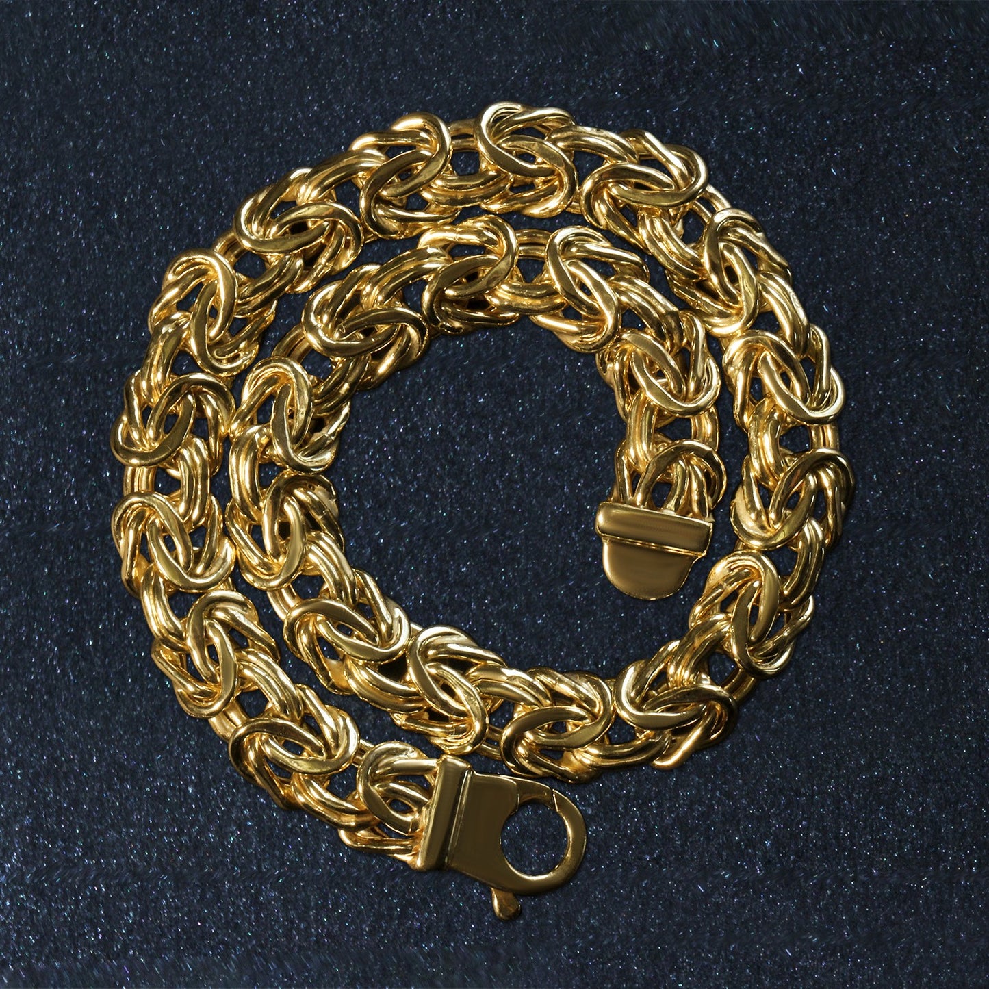 10k Yellow Gold Byzantine Design Chain Bracelet