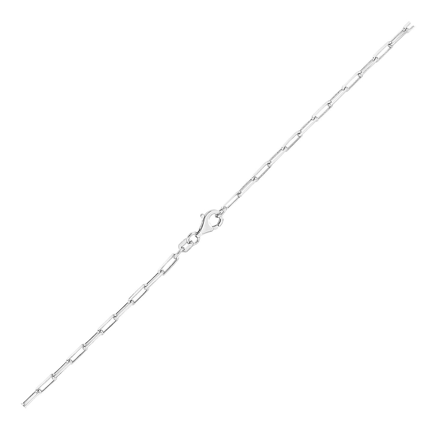 Sterling Silver Rhodium Plated Paperclip Chain (3.0 mm)