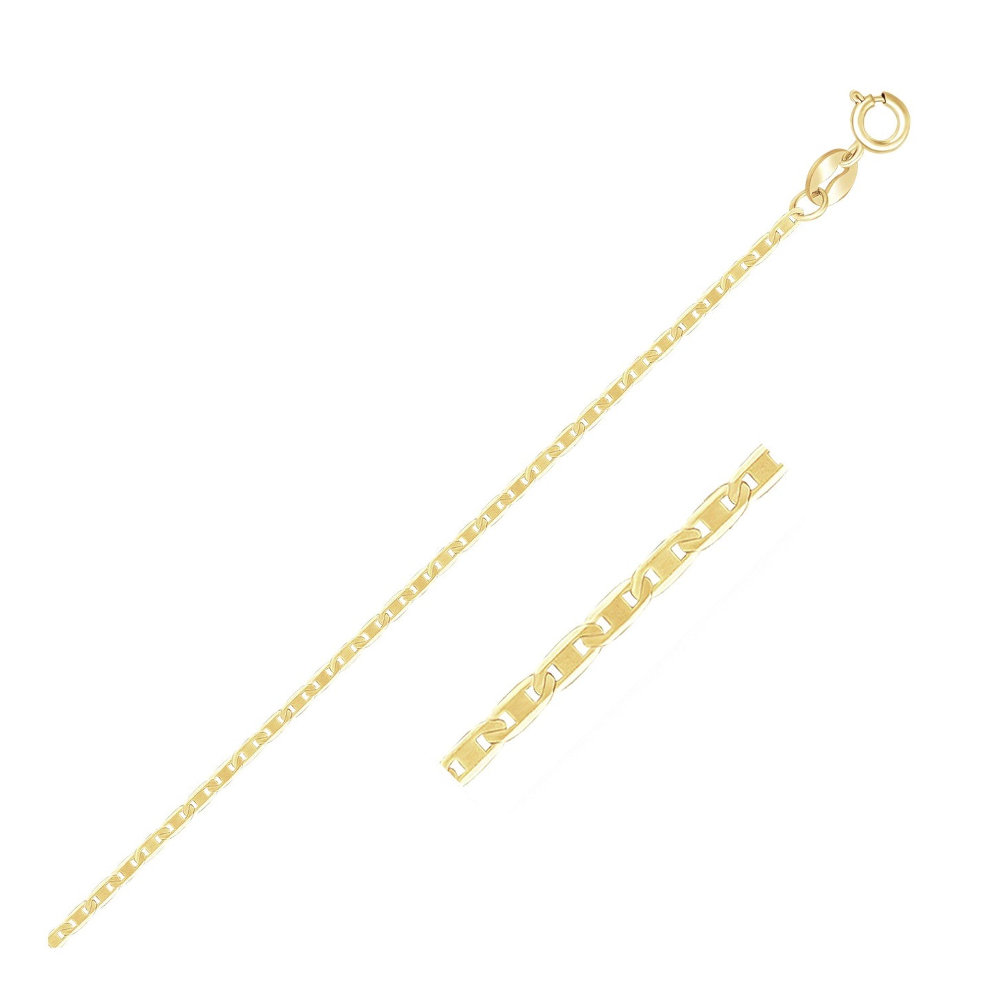 10k Yellow Gold Mariner Link Chain 1.2mm