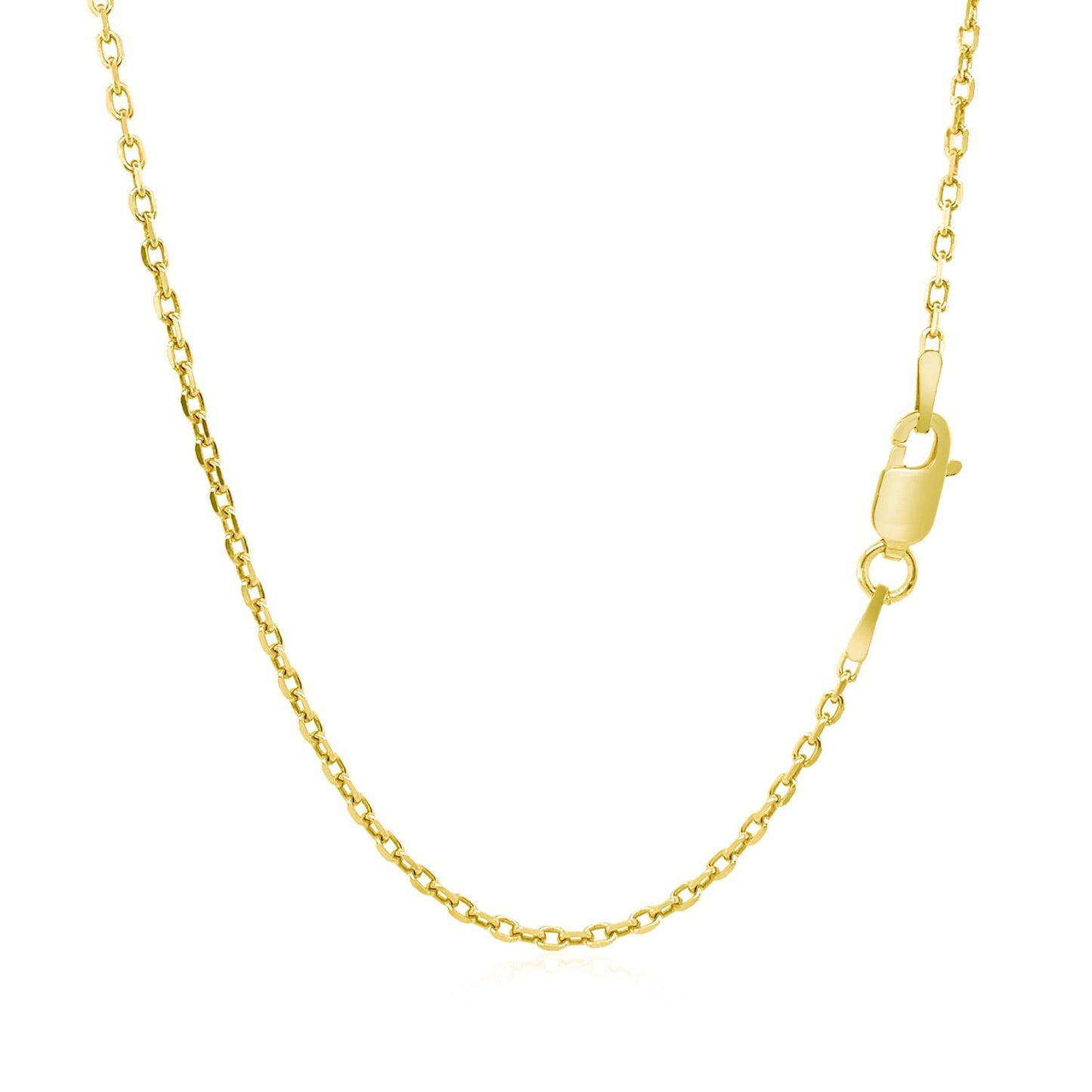 18k Yellow Gold Diamond Cut Cable Link Chain 1.5mm