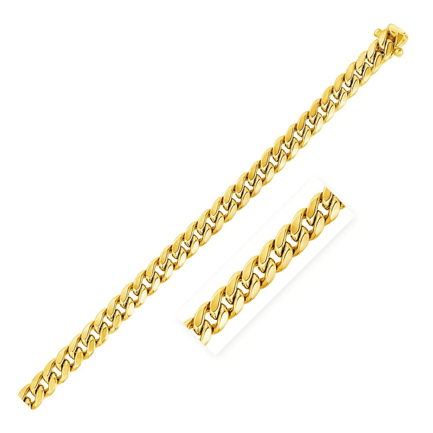 5.0mm 10k Yellow Gold Semi Solid Miami Cuban Chain