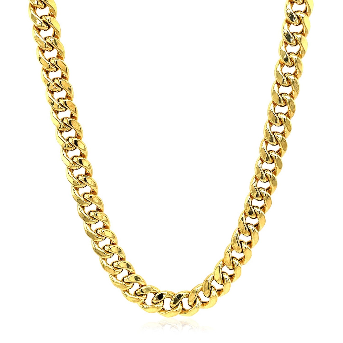 5.0mm 10k Yellow Gold Semi Solid Miami Cuban Chain