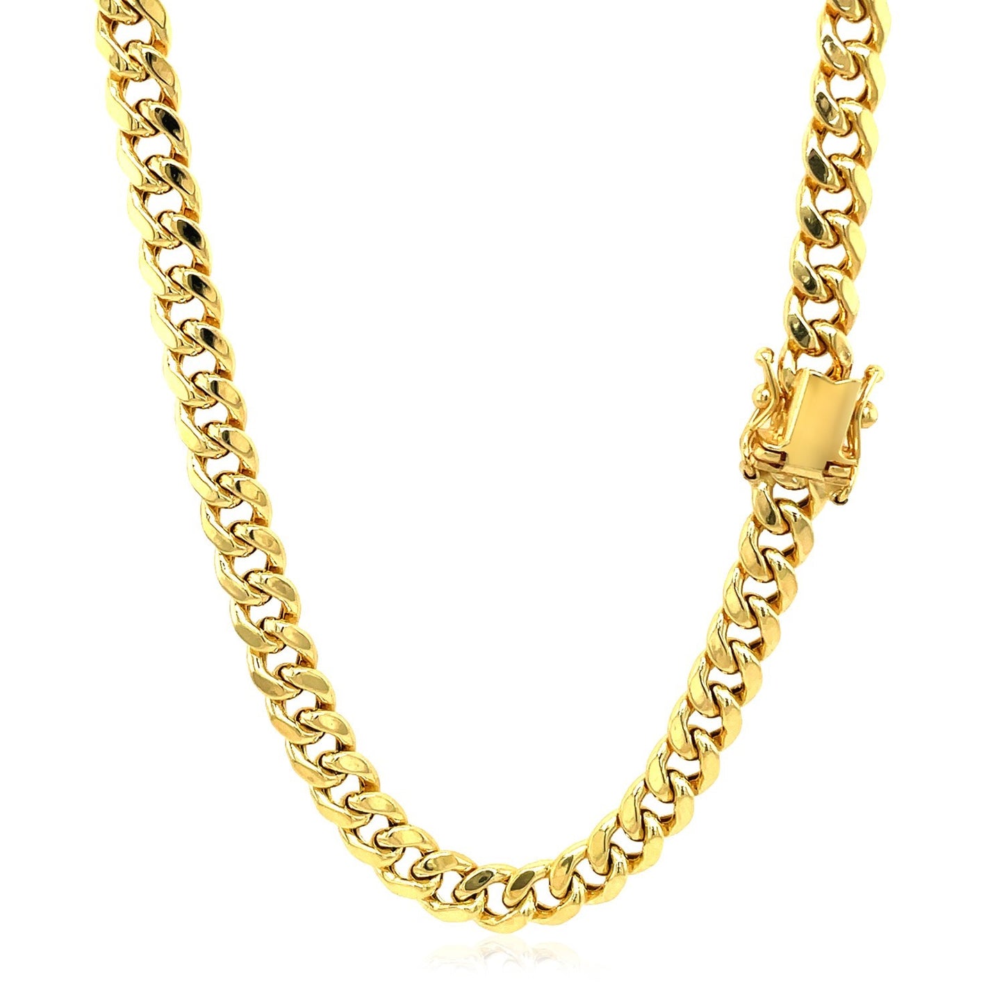 5.0mm 10k Yellow Gold Semi Solid Miami Cuban Chain