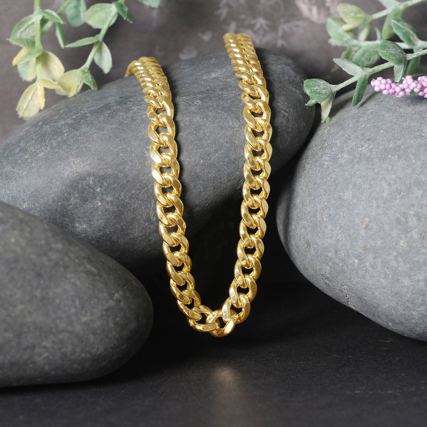 6.65mm 10k Yellow Gold Semi Solid Miami Cuban Chain