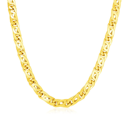 14k Yellow Gold Mens Polished Abstract Link Necklace