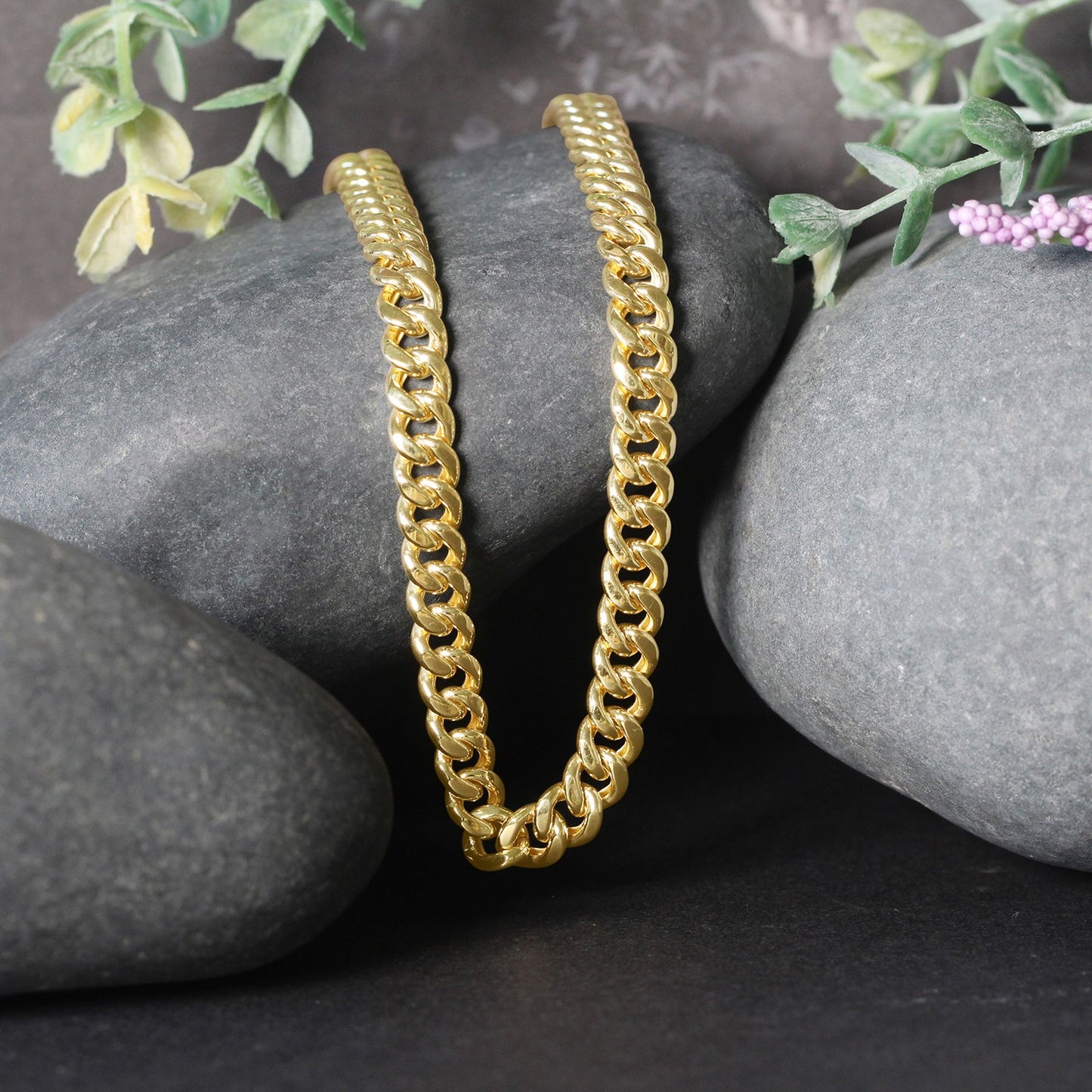 6.1mm 14k Yellow Gold Semi Solid Miami Cuban Chain