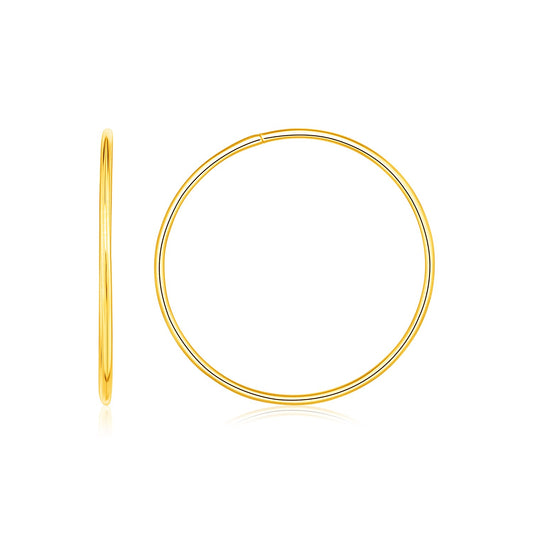 Endless Hoop Style Earrings in 14K Yellow Gold