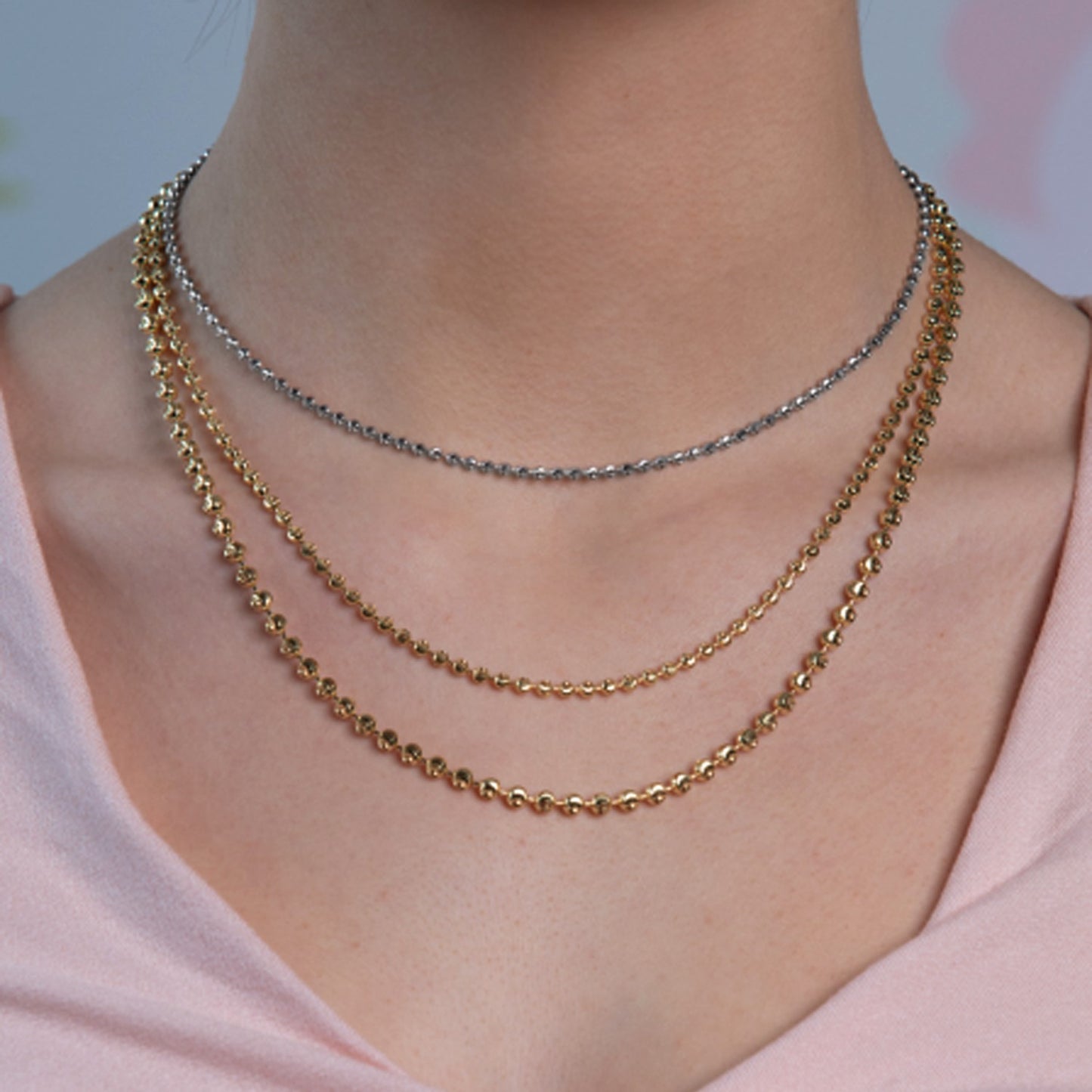 Moon Cut Bead Chain in 14k Yellow Gold (2.5 mm)