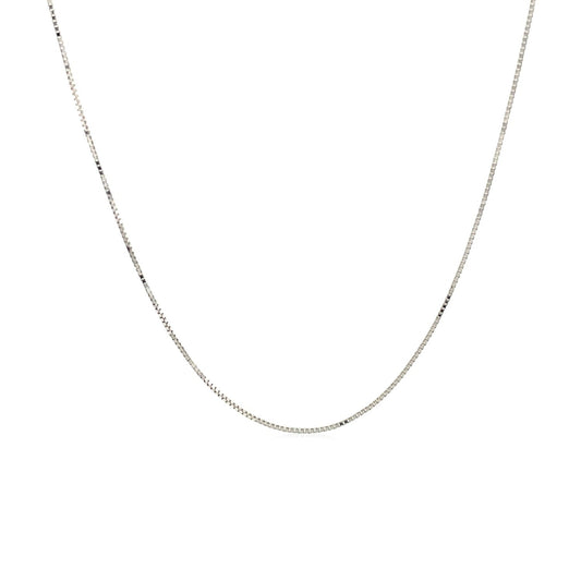 10k White Gold Classic Box Chain 0.45mm