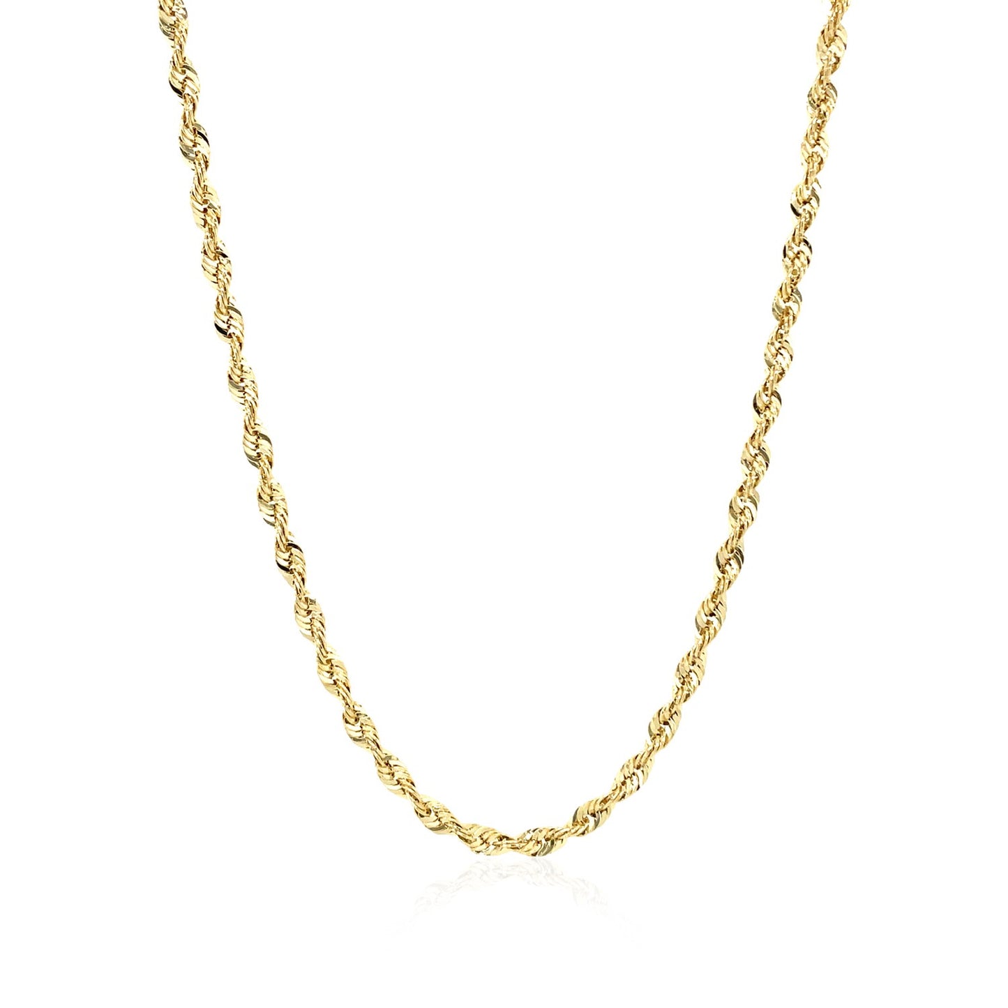 2.5mm 14k Yellow Gold Light Rope Chain