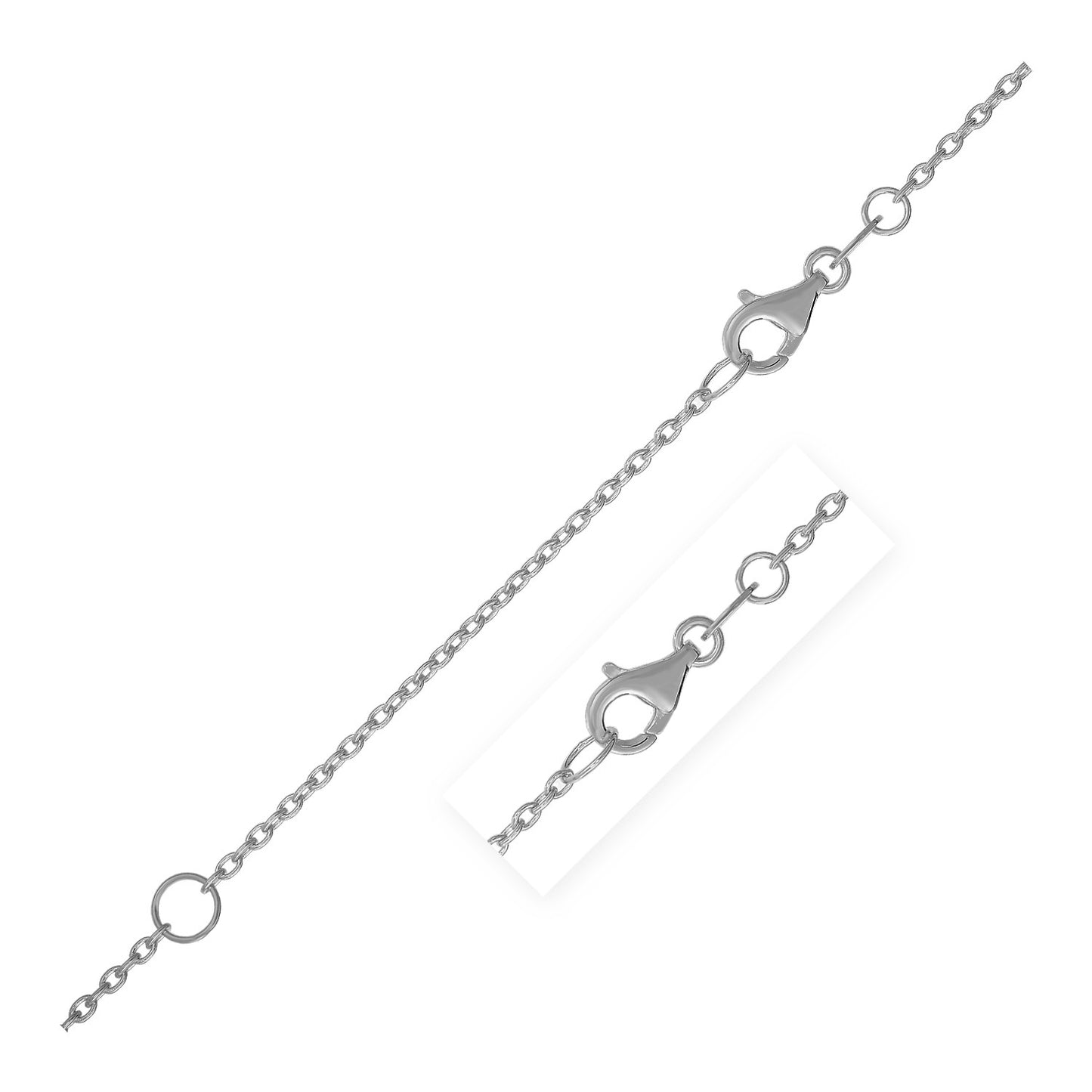 Extendable Cable Chain in 14k White Gold (1.2mm)