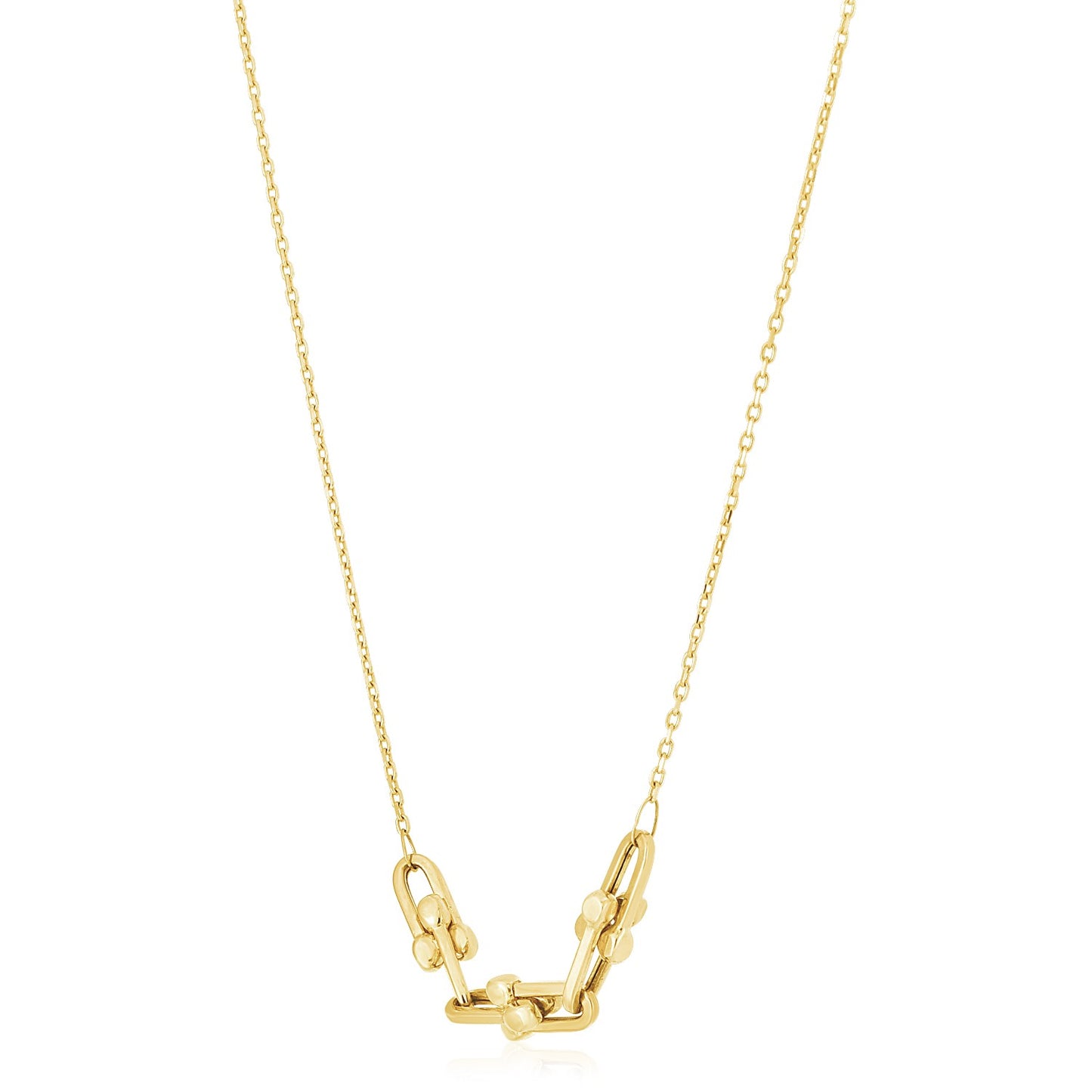 14k Yellow Gold High Polish Mini Jax Link Necklace