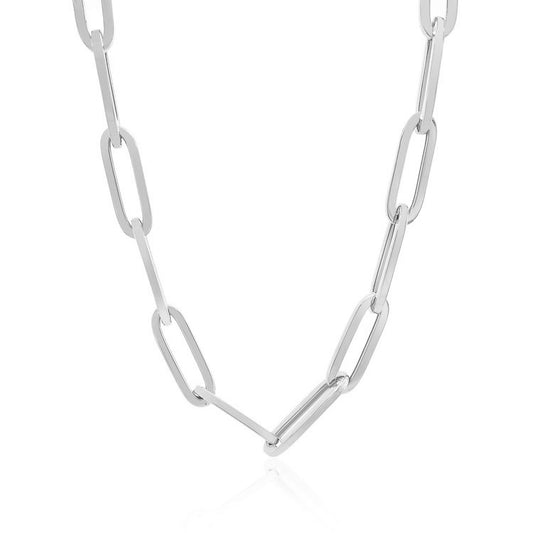 14K White Gold Wide Paperclip Chain (6.1mm)