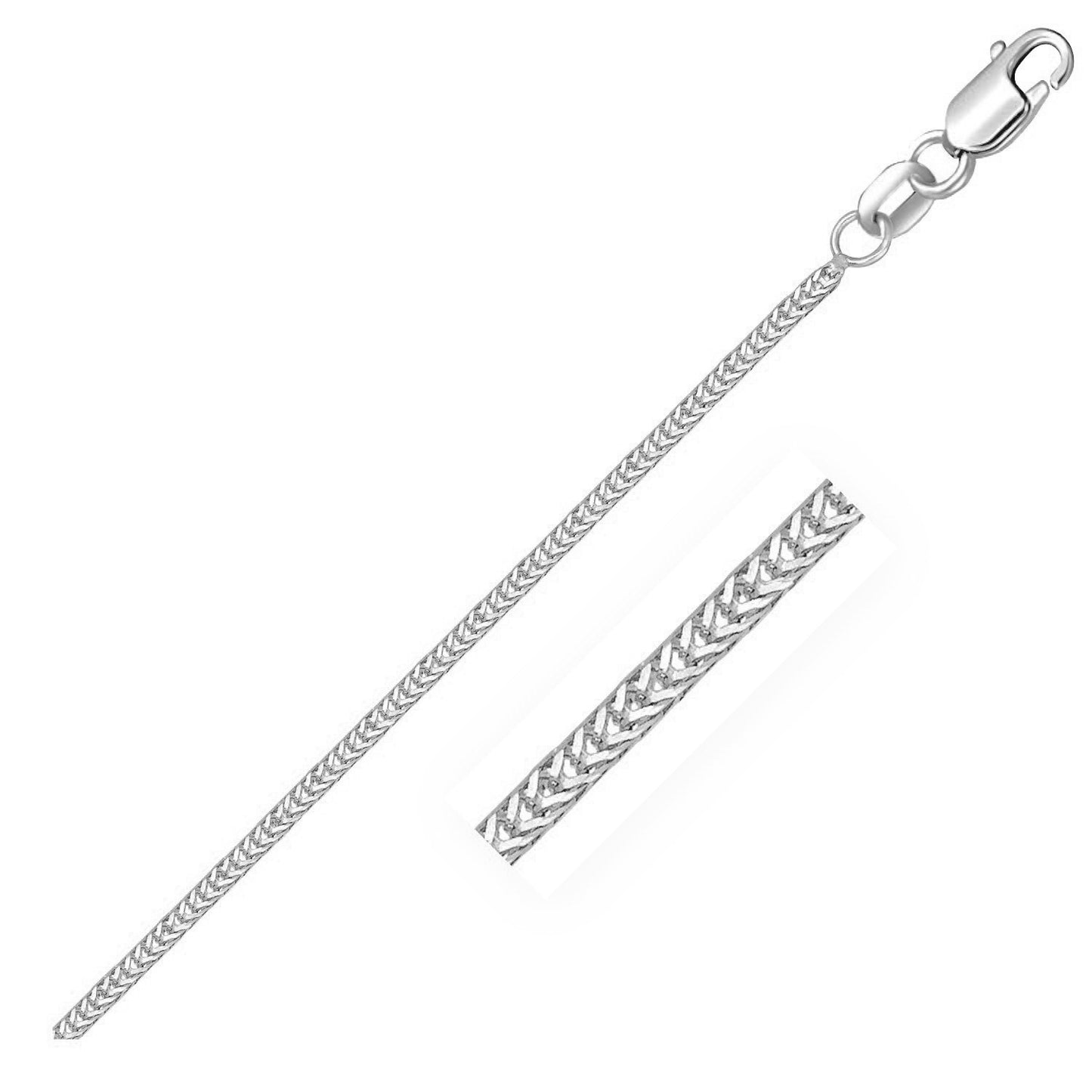 14k White Gold Foxtail 1.0mm Chain