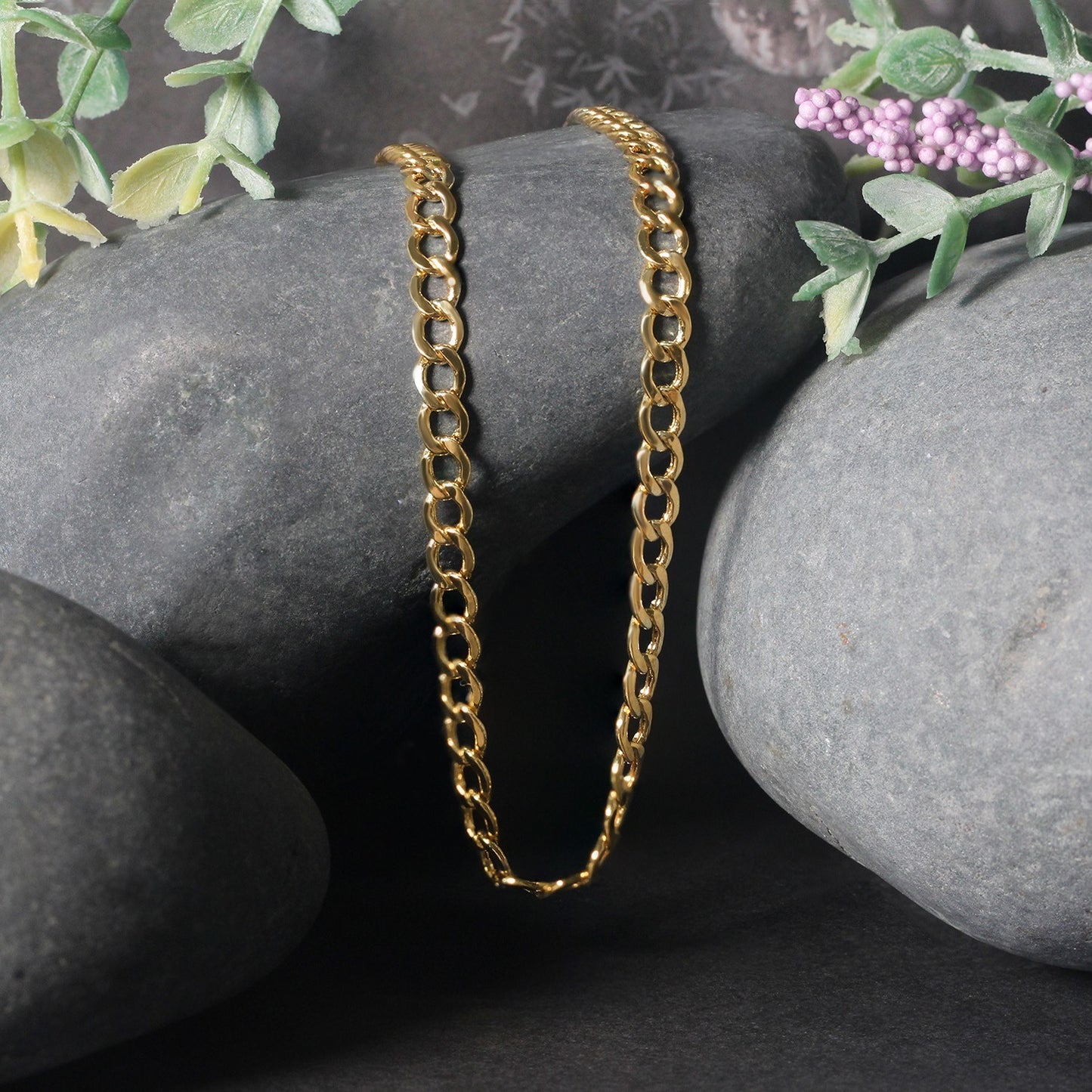 4.4mm 10k Yellow Gold Curb Chain