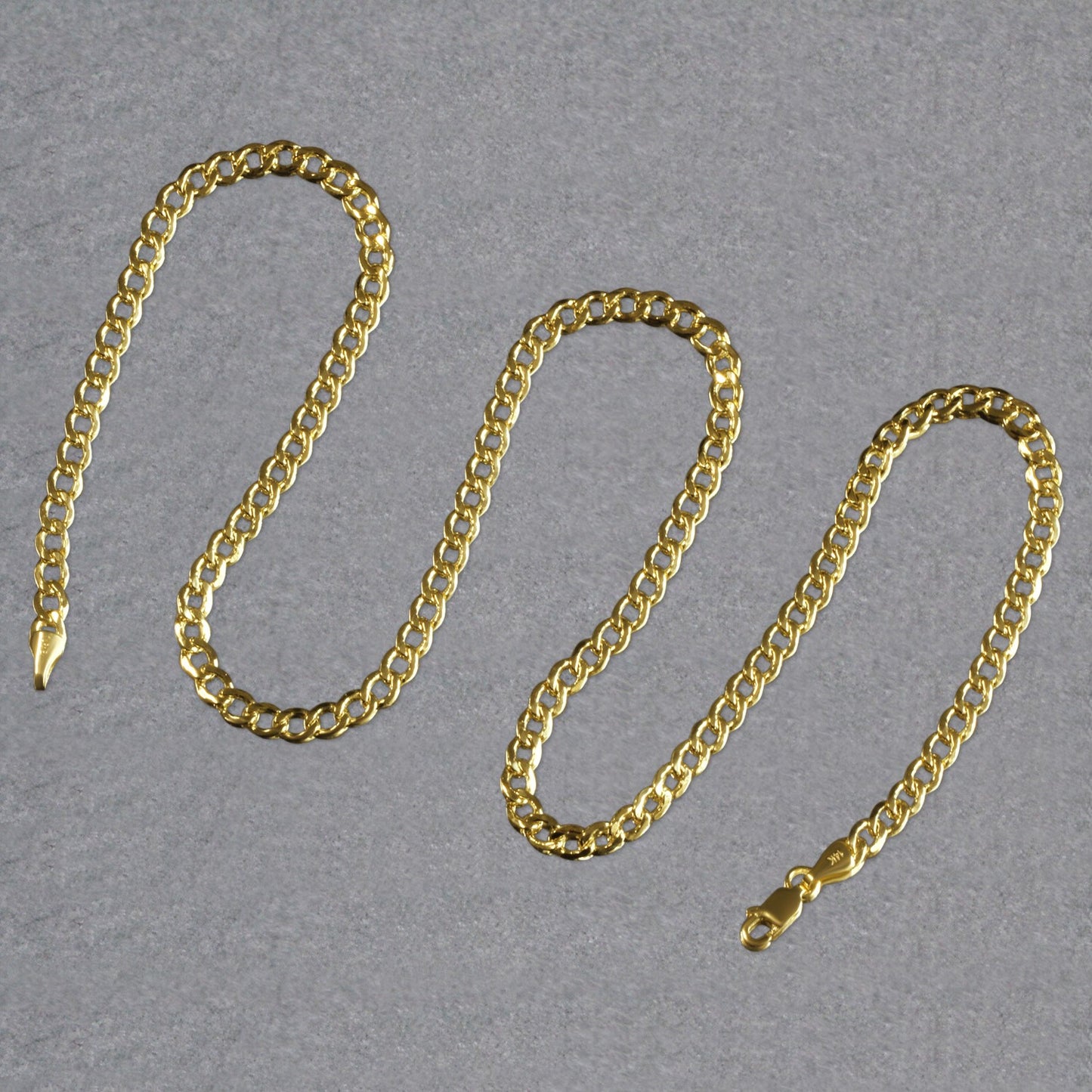 4.4mm 10k Yellow Gold Curb Chain