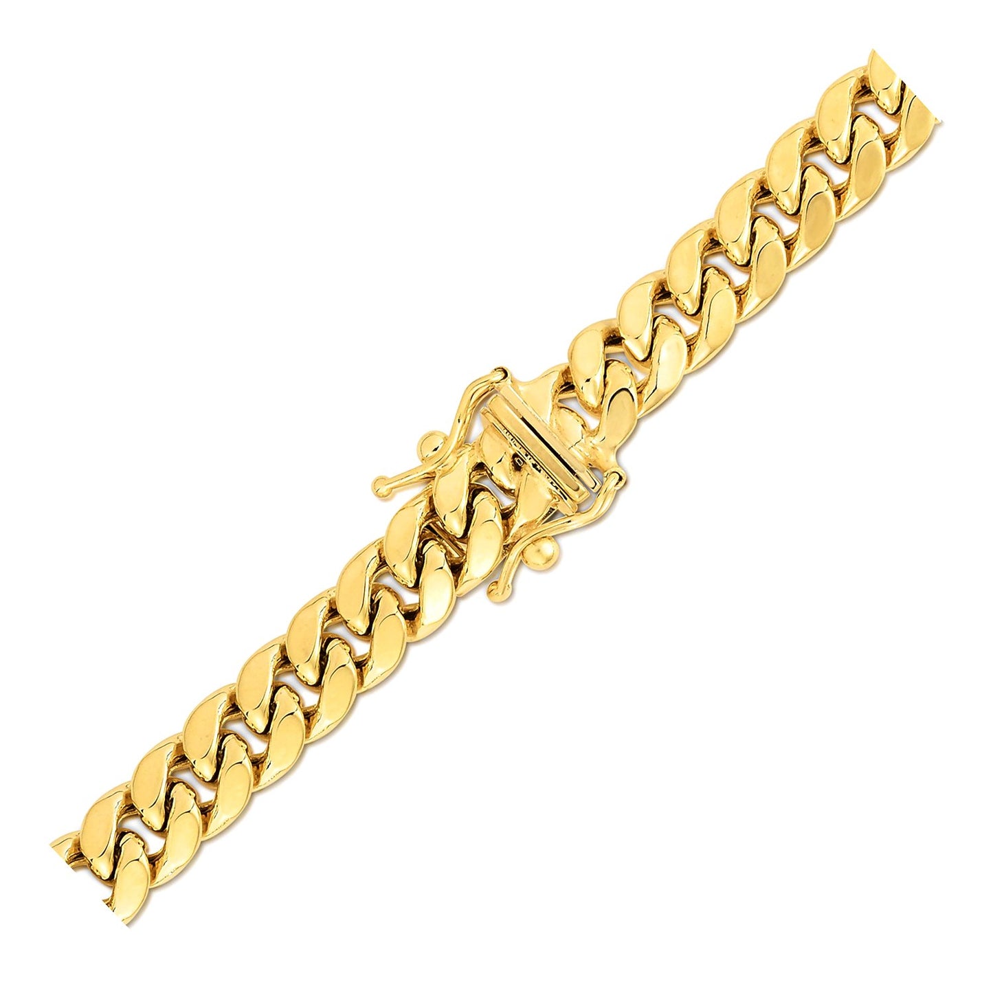 6.9mm 14k Yellow Gold Semi Solid Miami Cuban Chain