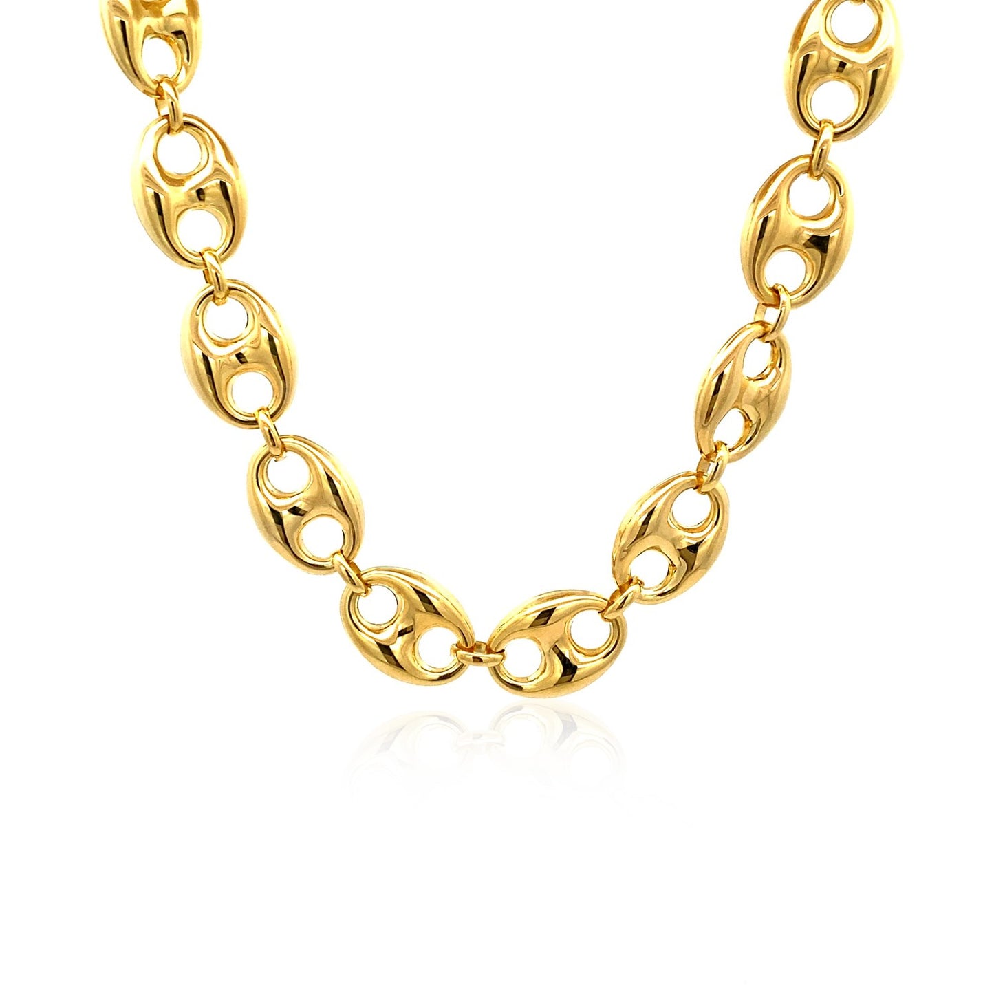 11.0mm 14k Yellow Gold Puffed Mariner Link Chain