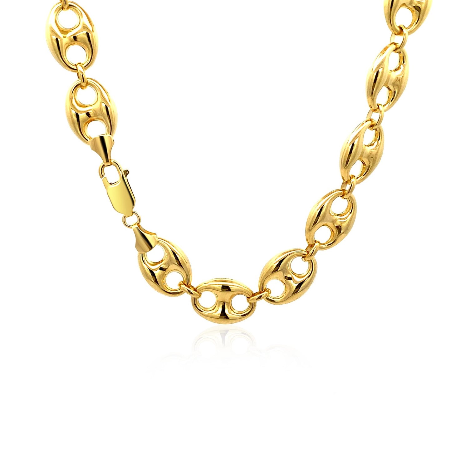 11.0mm 14k Yellow Gold Puffed Mariner Link Chain