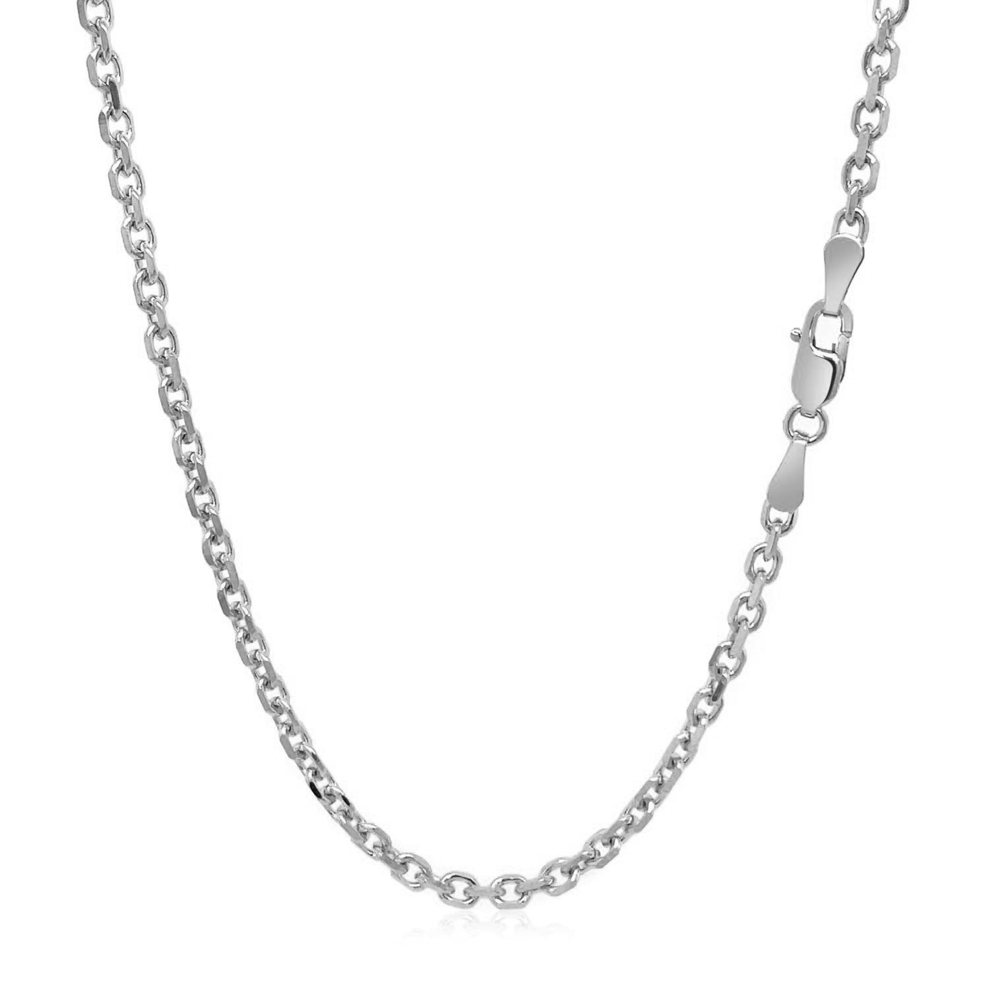 2.6mm 14k White Gold Diamond Cut Cable Link Chain