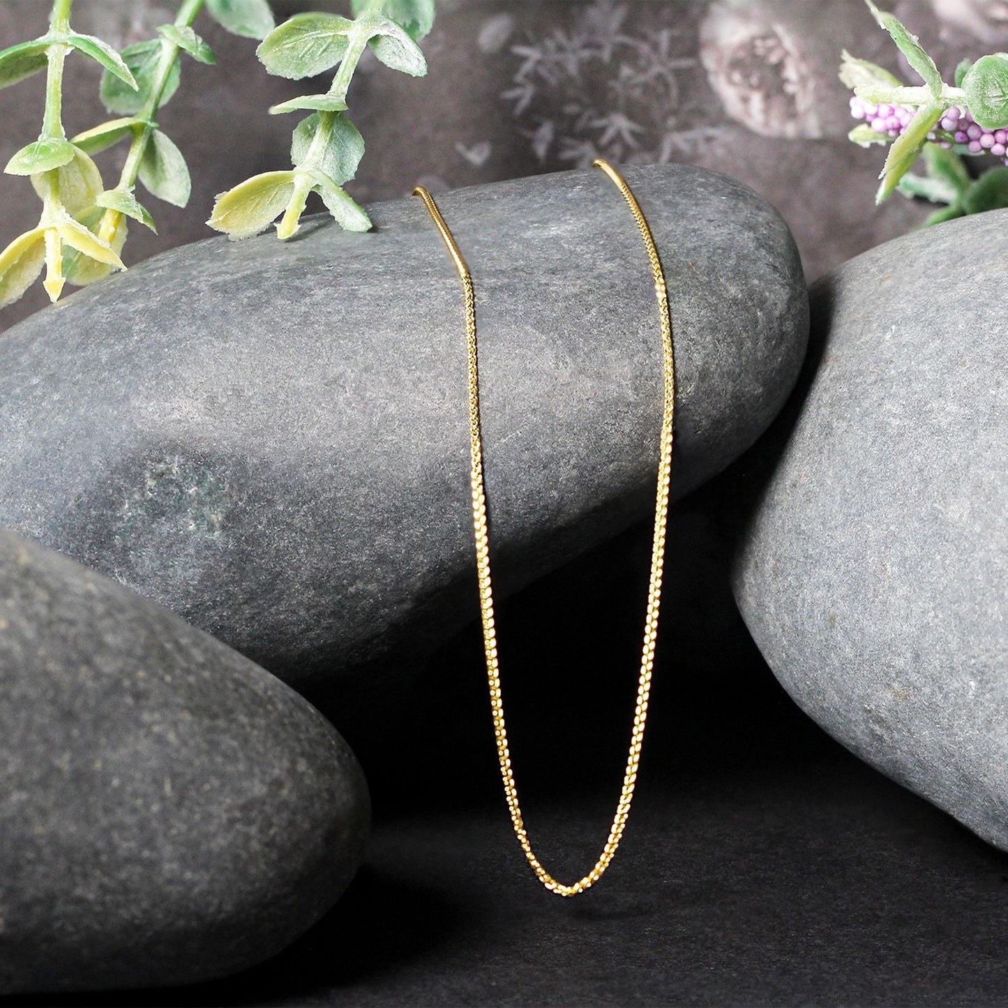 14k Yellow Gold Round Wheat Chain 0.80mm