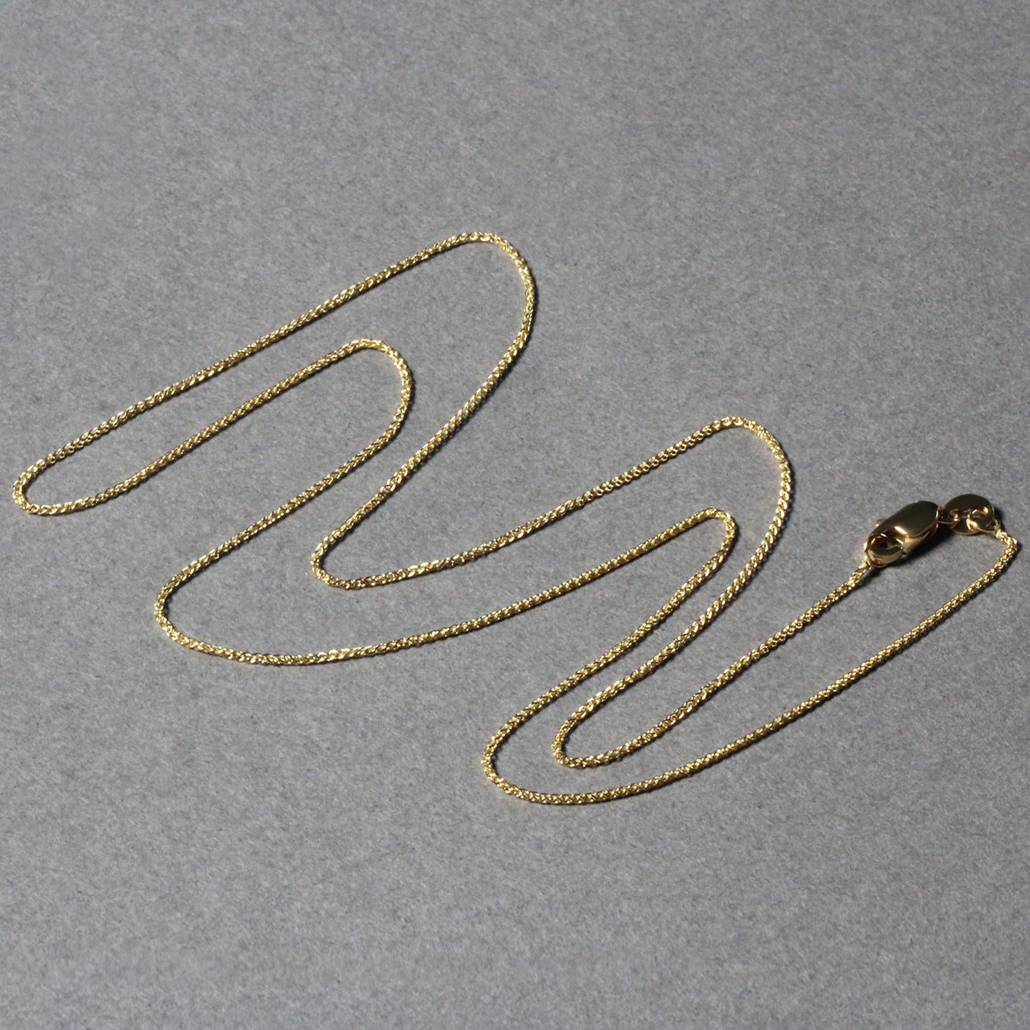 14k Yellow Gold Round Wheat Chain 0.80mm