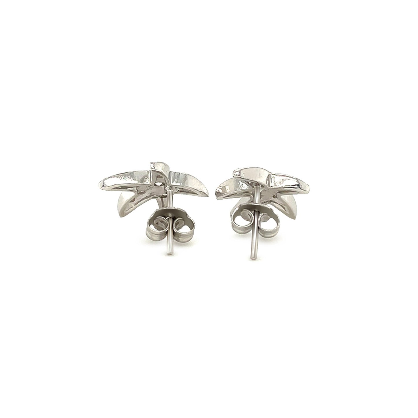 Sterling Silver Starfish Earrings with Cubic Zirconias