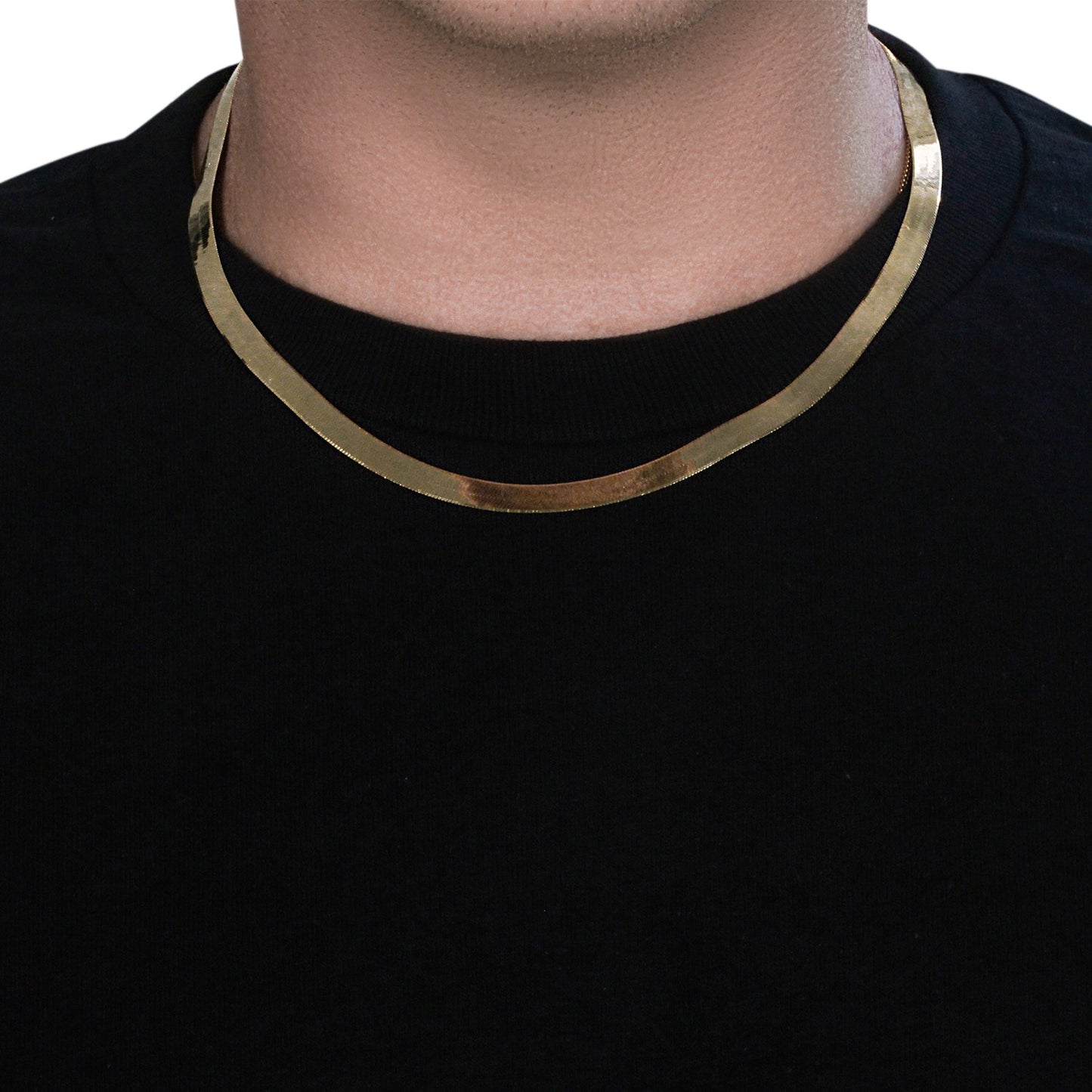 6.0mm 14k Yellow Gold Super Flex Herringbone Chain