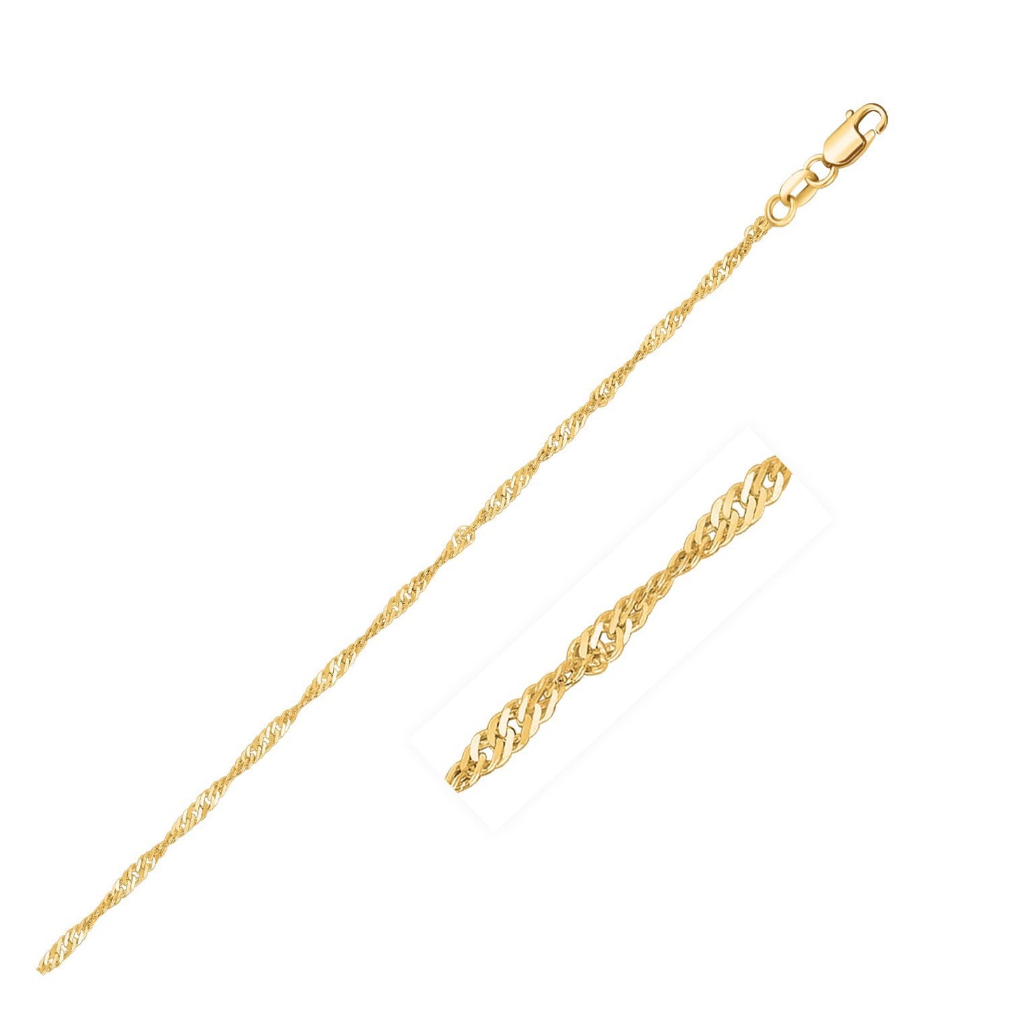 14k Yellow Gold Singapore Chain 1.5mm