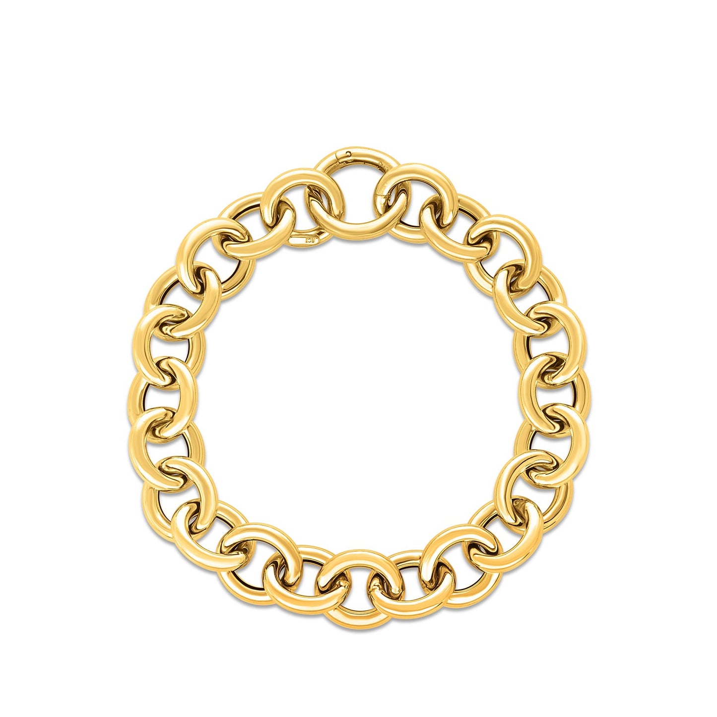 14k Yellow Gold Round Link Bracelet