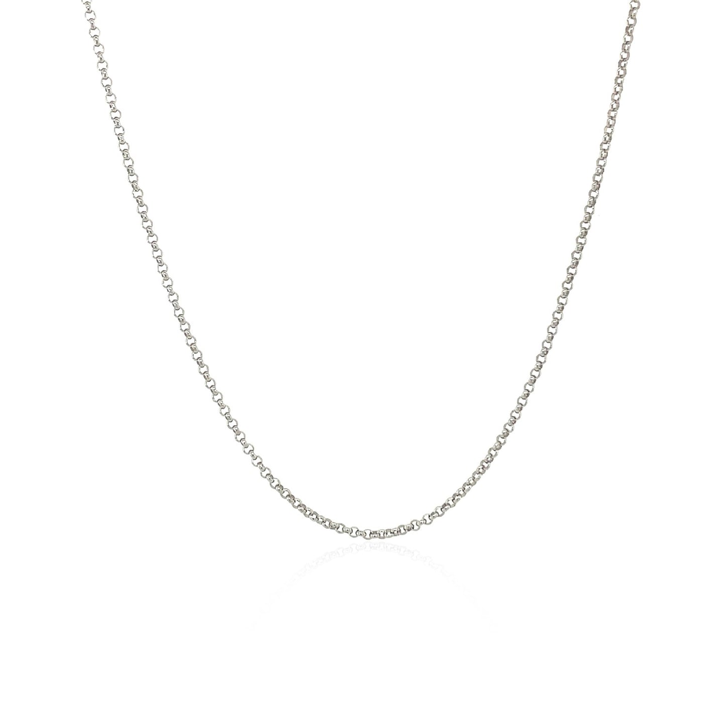 14k White Gold Diamond Cut Rolo Chain 1.1mm