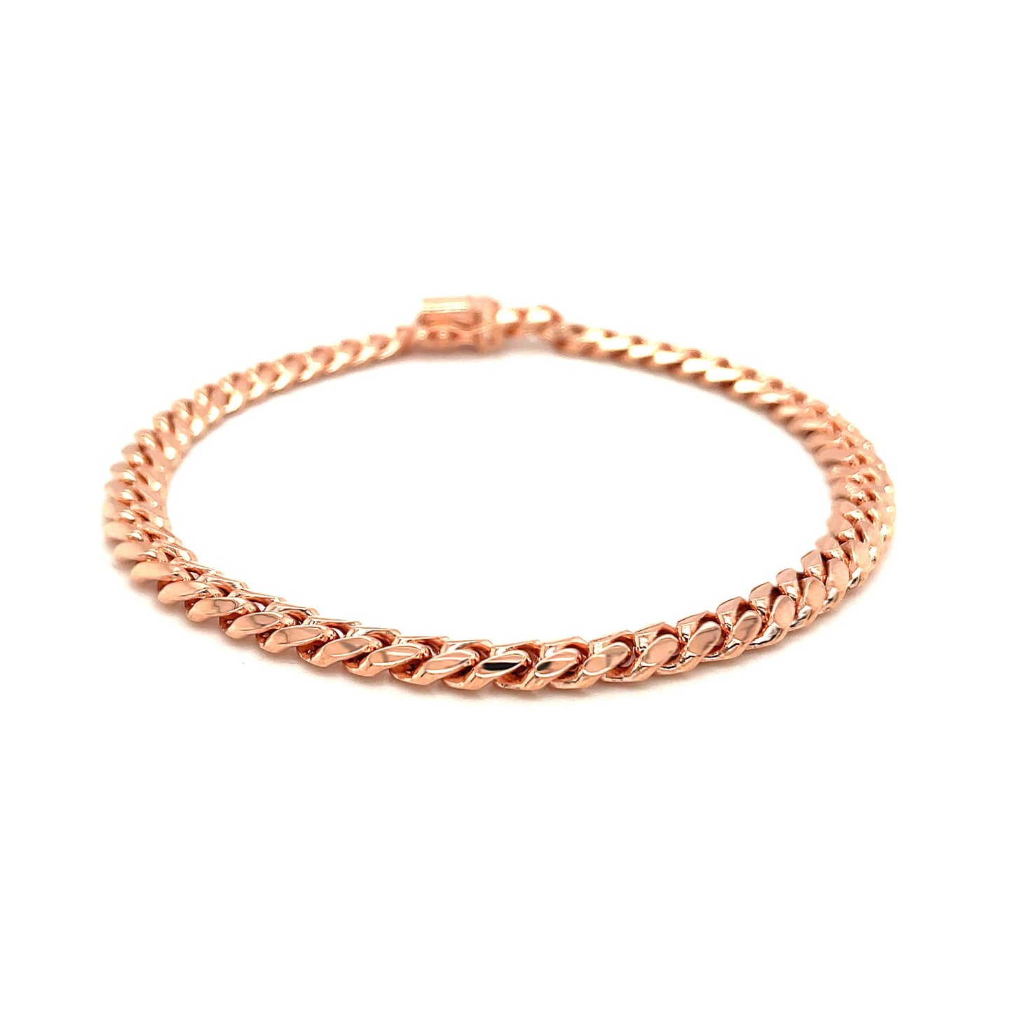 6.0mm 14k Rose Gold Classic Miami Cuban Solid Bracelet