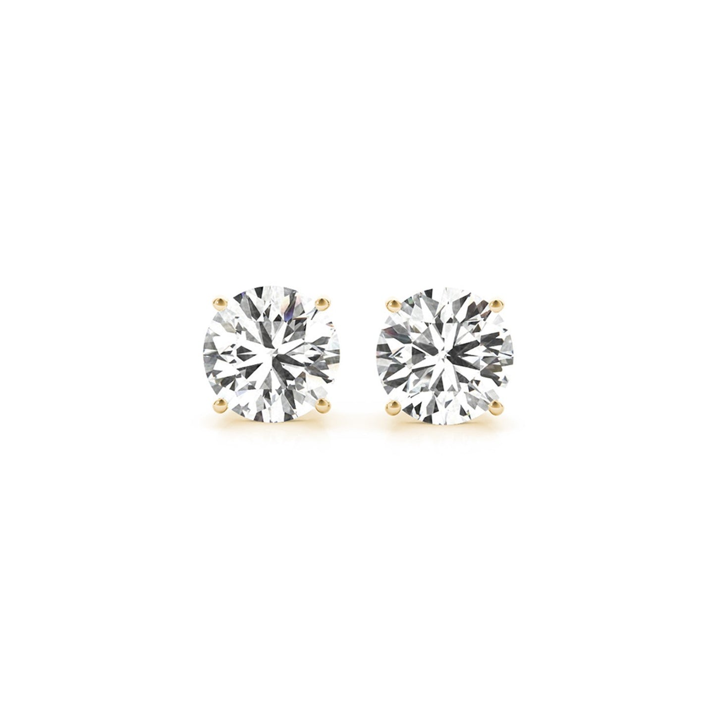 3 cttw Certified IGI Lab Grown Round Diamond Stud Earrings 14k Yellow Gold (G/VS2)