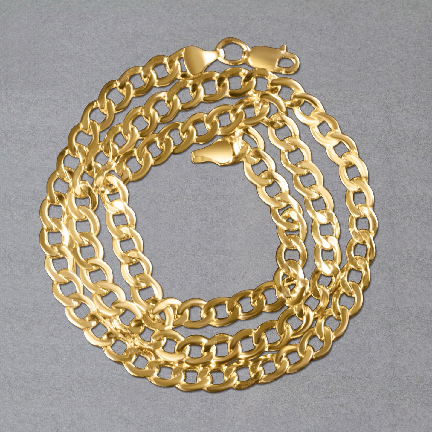 5.3mm 10k Yellow Gold Curb Chain