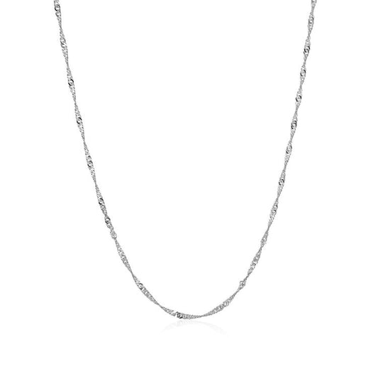 10k White Gold Singapore Chain 1.5mm