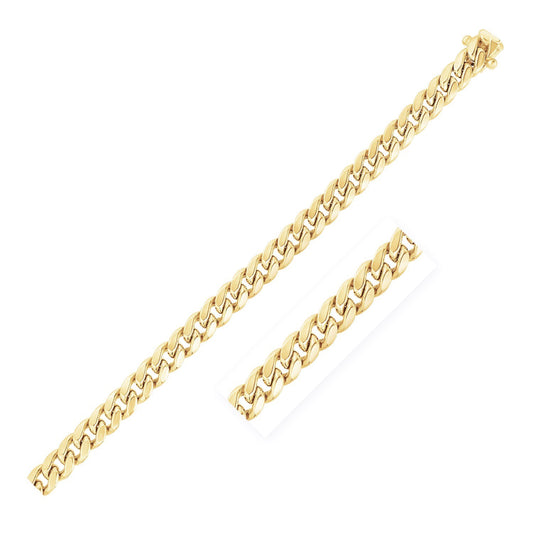 3.2mm 14k Yellow Gold Classic Miami Cuban Solid Bracelet