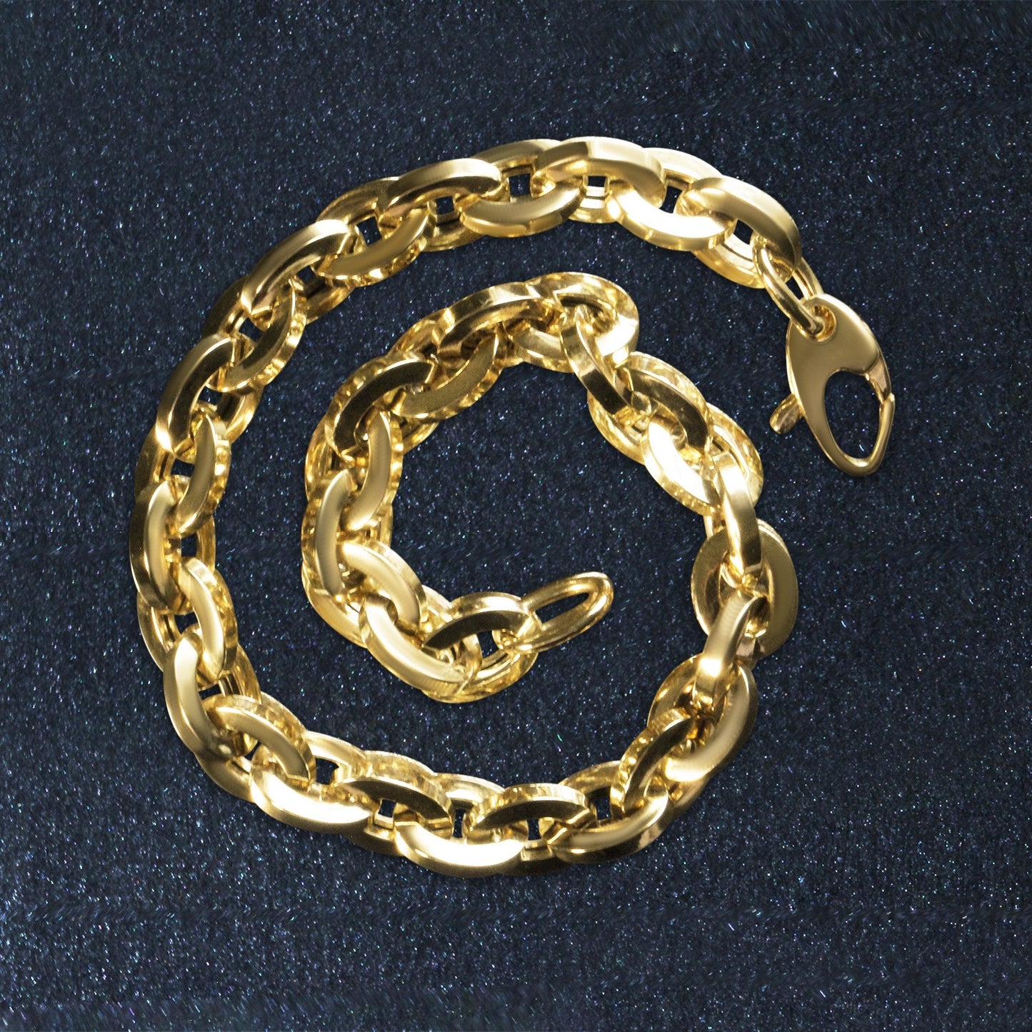 Shiny Oval Link Bracelet in 14k Yellow Gold