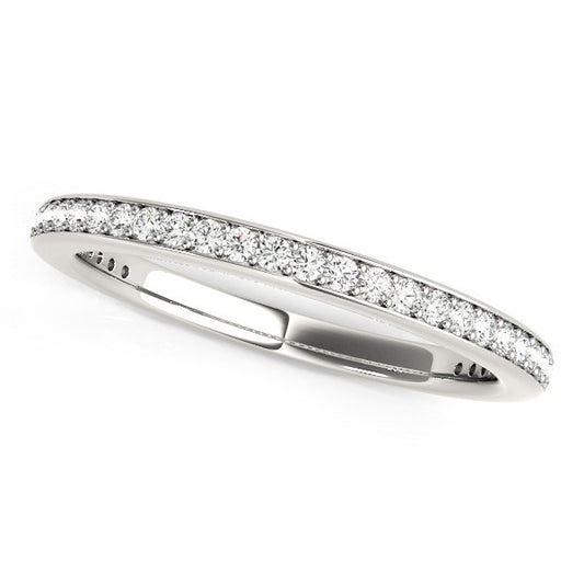 14k White Gold Round Diamond Wedding Ring (1/4 cttw)