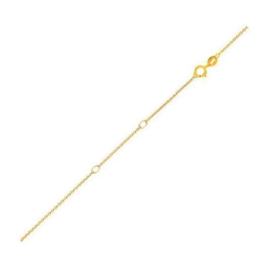 Double Extendable Diamond Cut Cable Chain in 14k Yellow Gold (0.68mm)